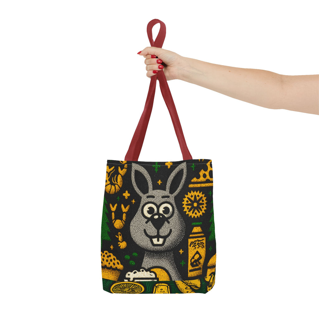 Fun Kangaroo-Themed Tote Bag, Cute Bunny and Kangaroo Design, Eco-Friendly Reusable Bag for Picnics, Gifts, Spring Decor, Beach