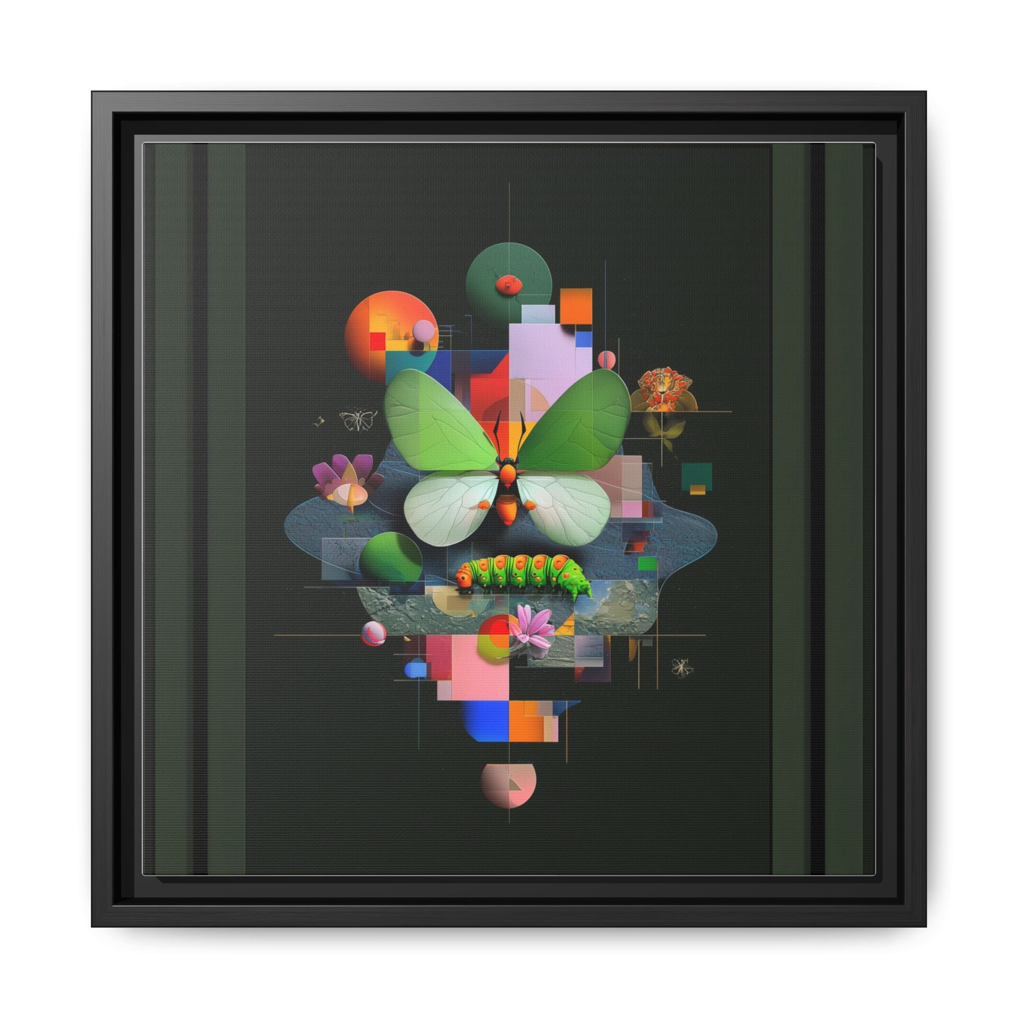 Metamorphosis Geometry Framed Print : Digital Nature Synthesis, Butterfly Abstraction   |  Personalized & Custom Orders Available