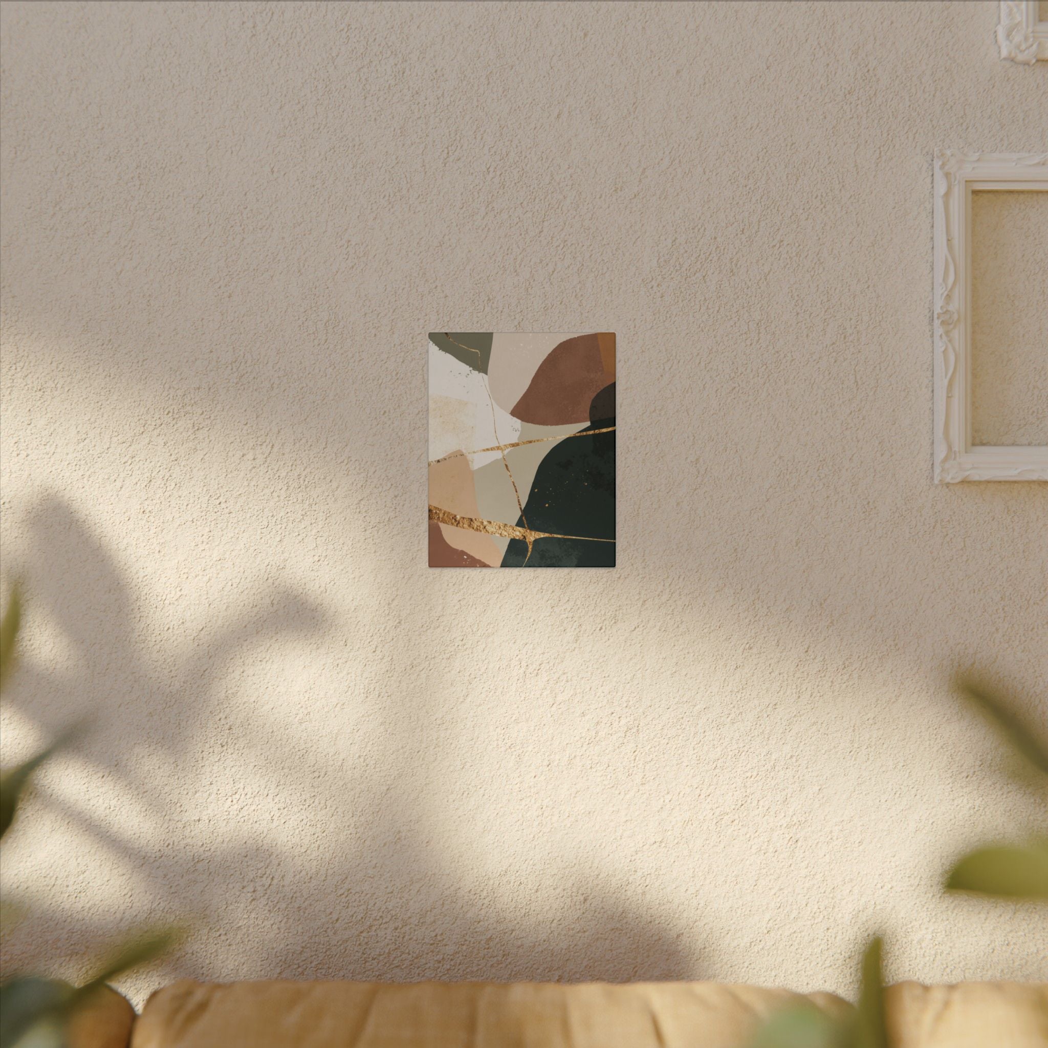 Canvas Print, Abstract Earthy Gold Wall Art, Modern Designer Home Decor, Stretched Matte Canvas; Thick, Multi-Size, Office Decor