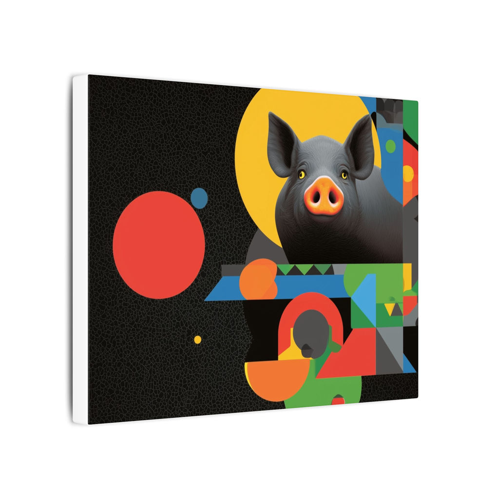 Geometric Pig Odyssey: Abstract Graphic Design Poster, Avant-Garde Animal Art   |    Custom Orders Available