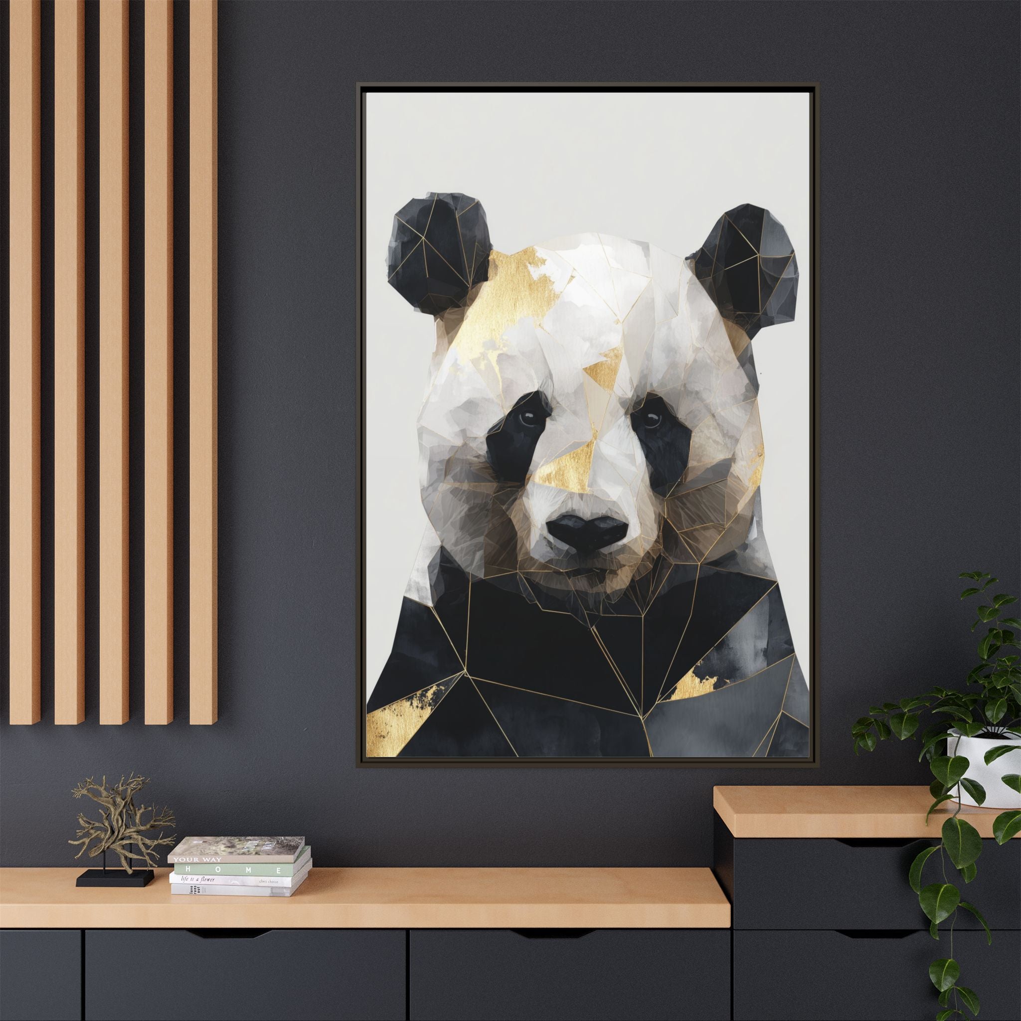 Fractal Panda: Geometric Digital Art, Low Poly Wildlife Portrait   |  Personalized & Custom Orders Available