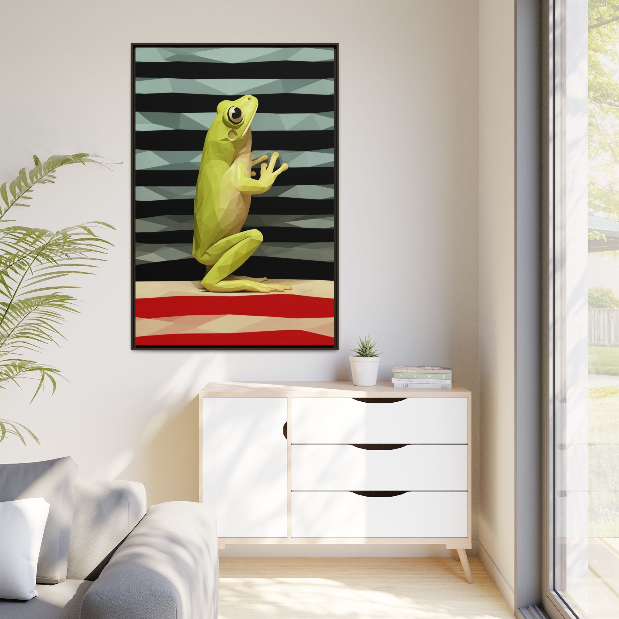 Geometric Frog Ascendant: Low-Poly Digital Amphibian, Architectural Nature Art   |    Custom Orders Available