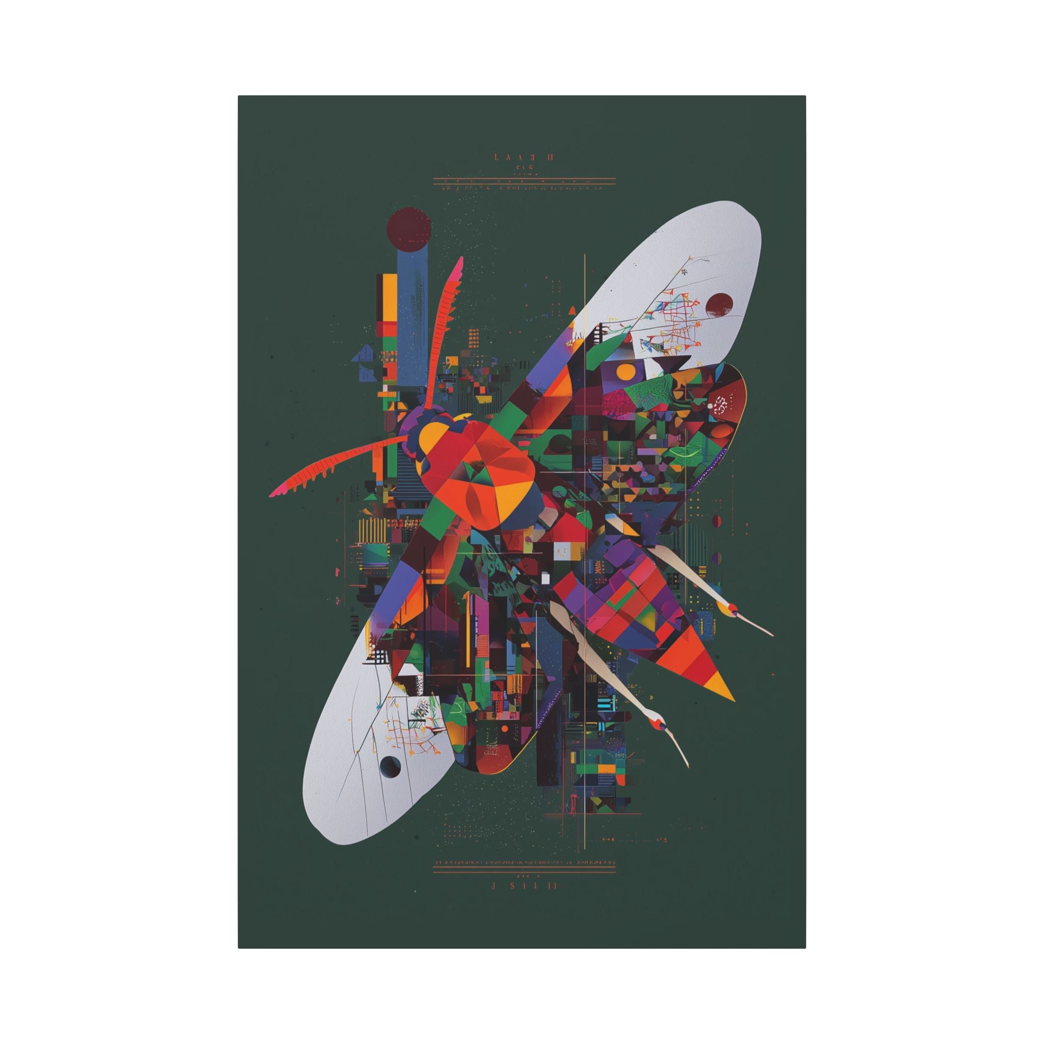 Metamorphic Geometry: Digital Cubist Butterfly, Urban Fragmentation Landscape   |    Custom Orders Available