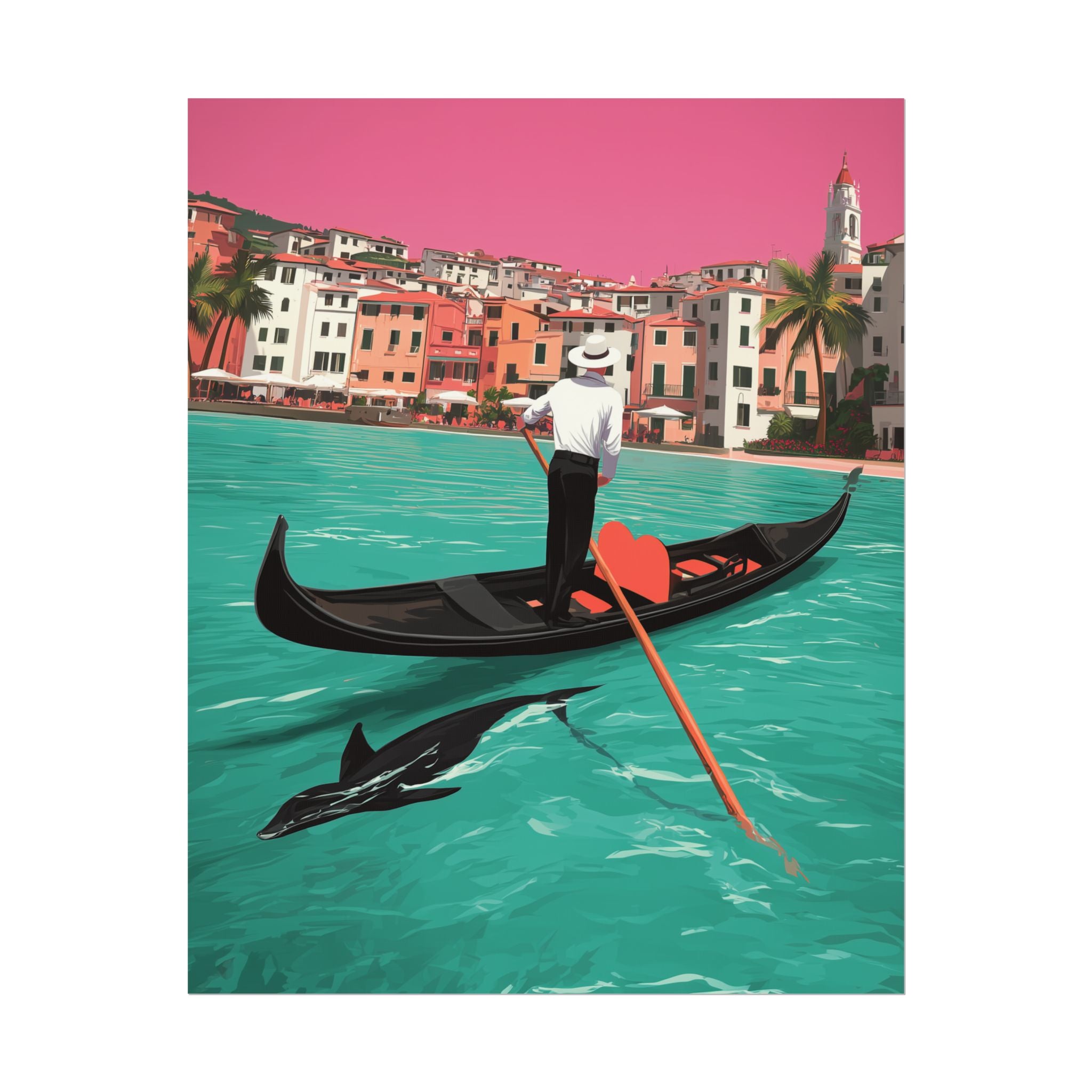 Venice Travel Poster: Mediterranean Dreamscape, Vintage Travel Poster Illustration   |    Custom Orders Available