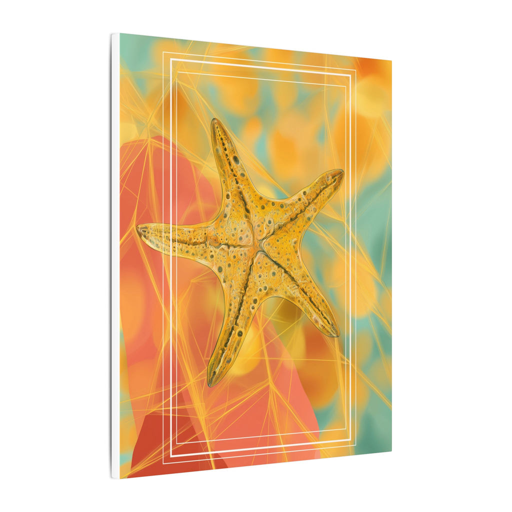 Golden Marine Geometry: Starfish Textures in Digital Art, Oceanic Abstract Composition   |    Custom Orders Available