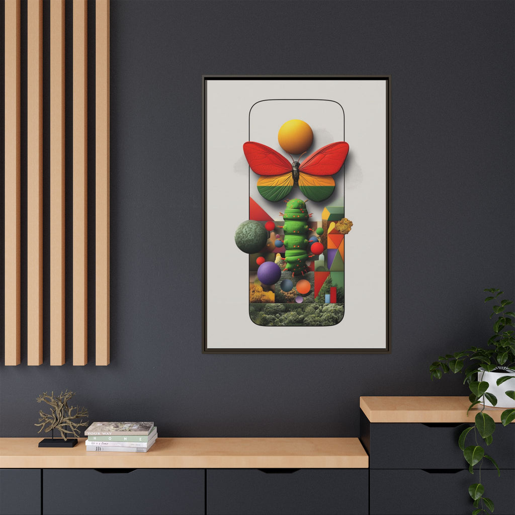 Metamorphosis Framed Print : Geometric Nature Transformation, Vibrant Butterfly Composition   |  Personalized & Custom Orders Available