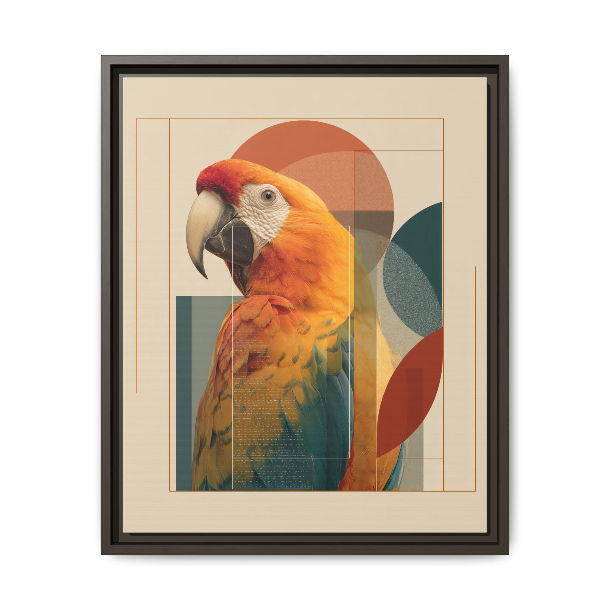 Macaw Geometry: Vibrant Avian Portrait, Modernist Graphic Design   |  Personalized & Custom Orders Available