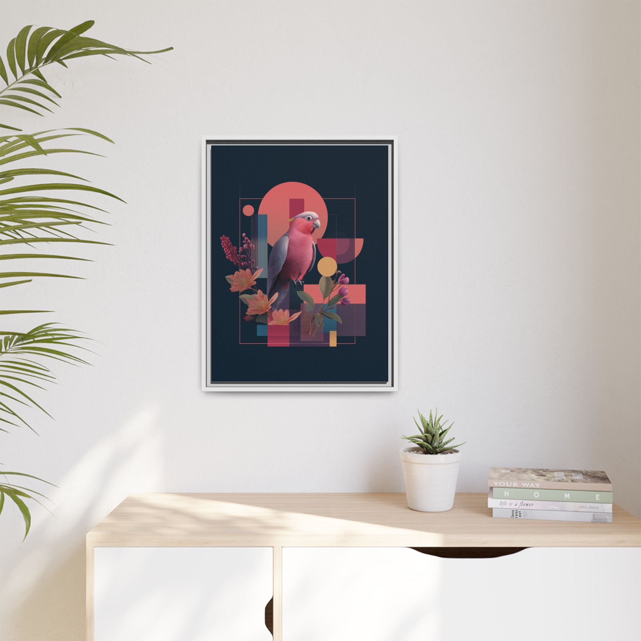 Geometric Rose Galah: Digital Art Deco, Retro-Futuristic Parrot Composition   |    Custom Orders Available