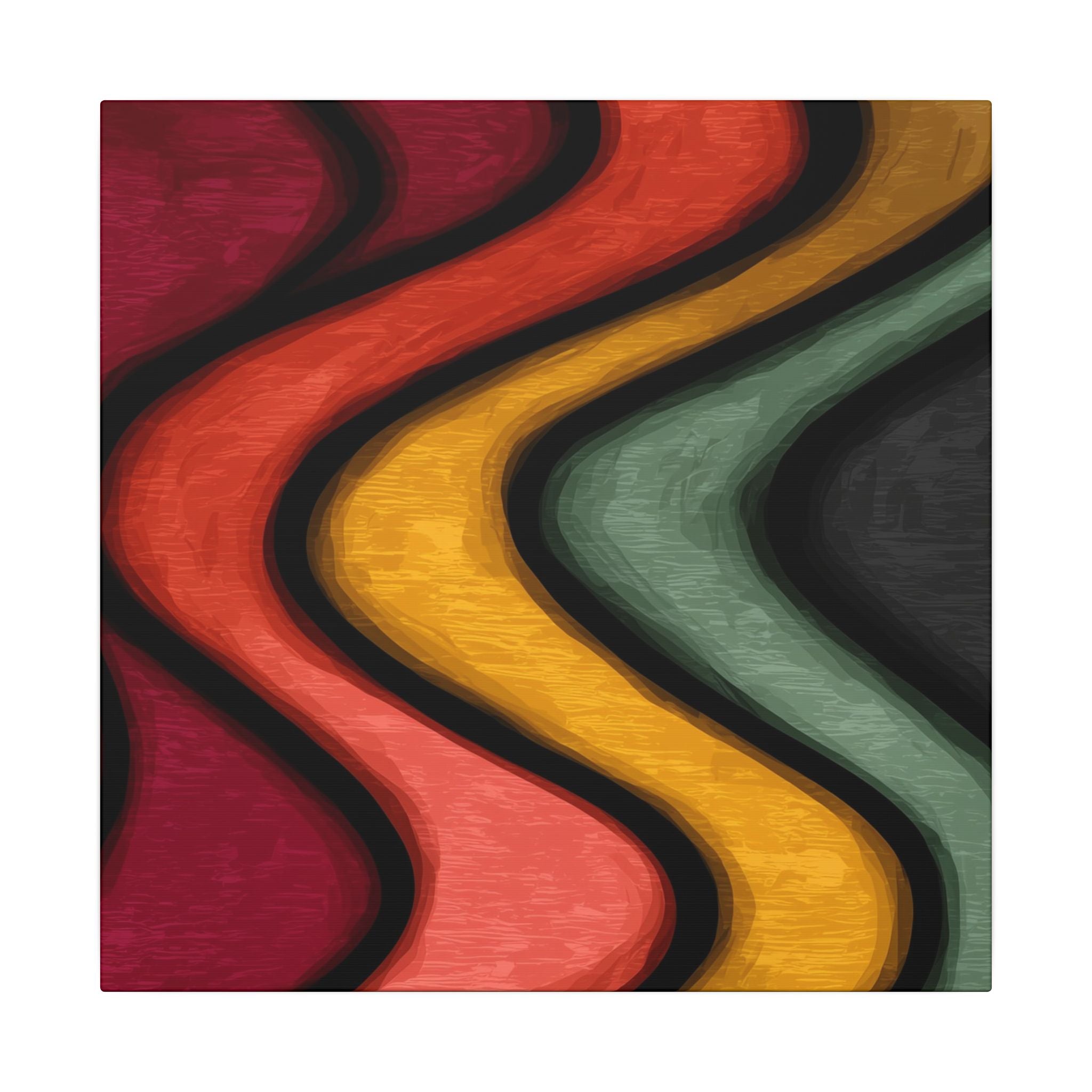 Autumnal Waves: Sinuous Organic Abstractions, Warm Color Landscape, Rhythmic Painterly Flow   |   Custom Orders Accepted