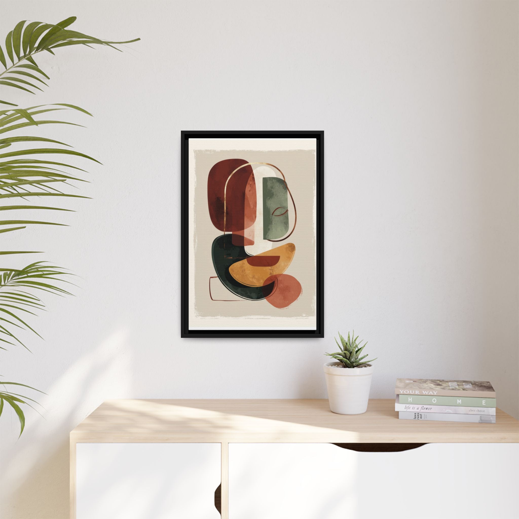 Layered Geometries: Mid-Century Modern Composition, Organic Abstract Design, Translucent Intersecting Shapes   |   Custom Orders Accepted