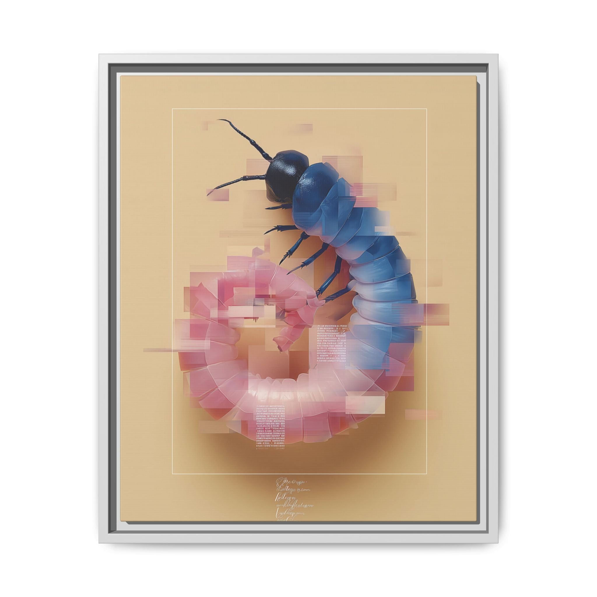 Glitched Symmetry: Digital Insect Mosaic, Pixelated Fragmentation   |    Custom Orders Available