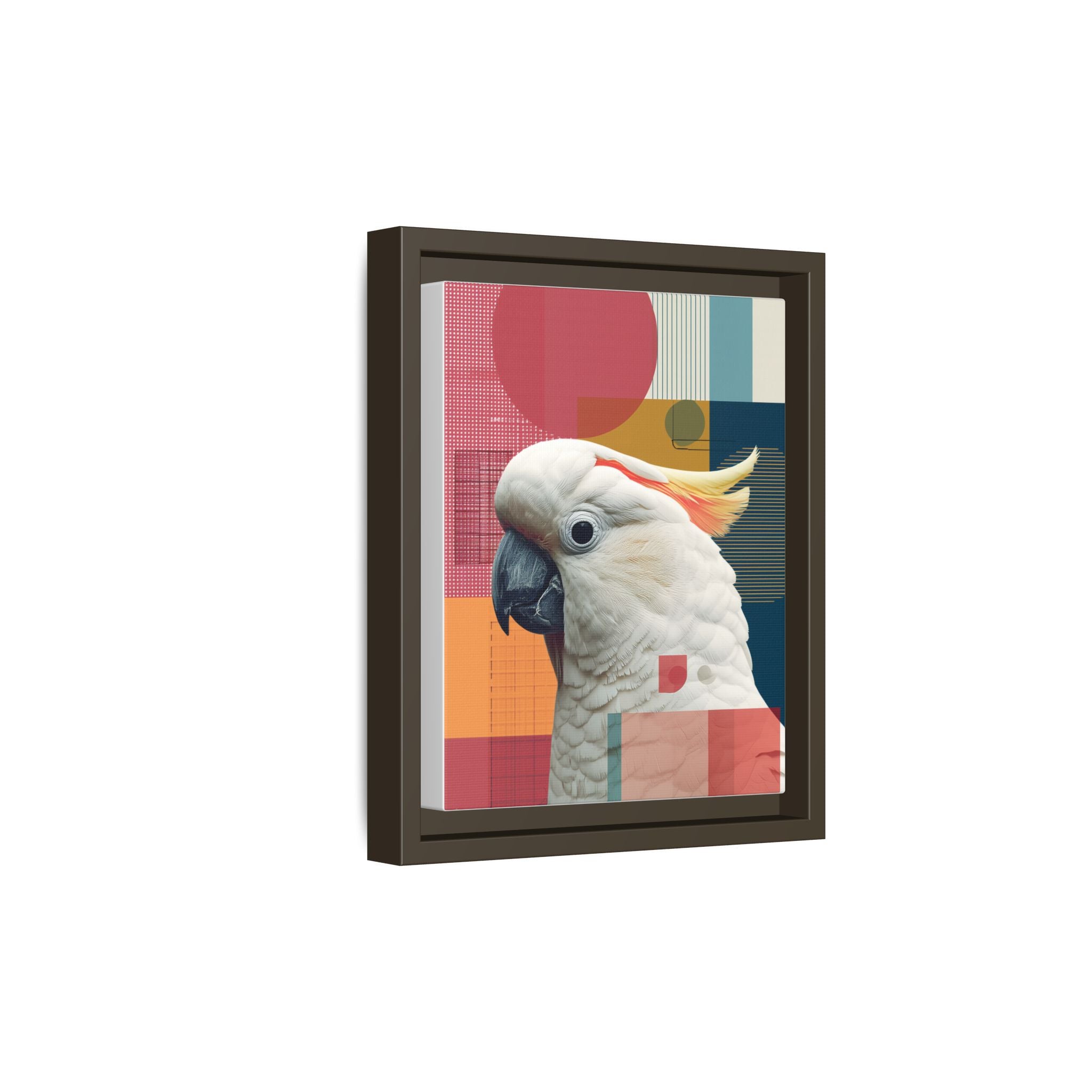 Cockatoo in Geometry: Mid-Century Modern Wildlife Art, Photorealistic Nature Print   |    Custom Orders Available