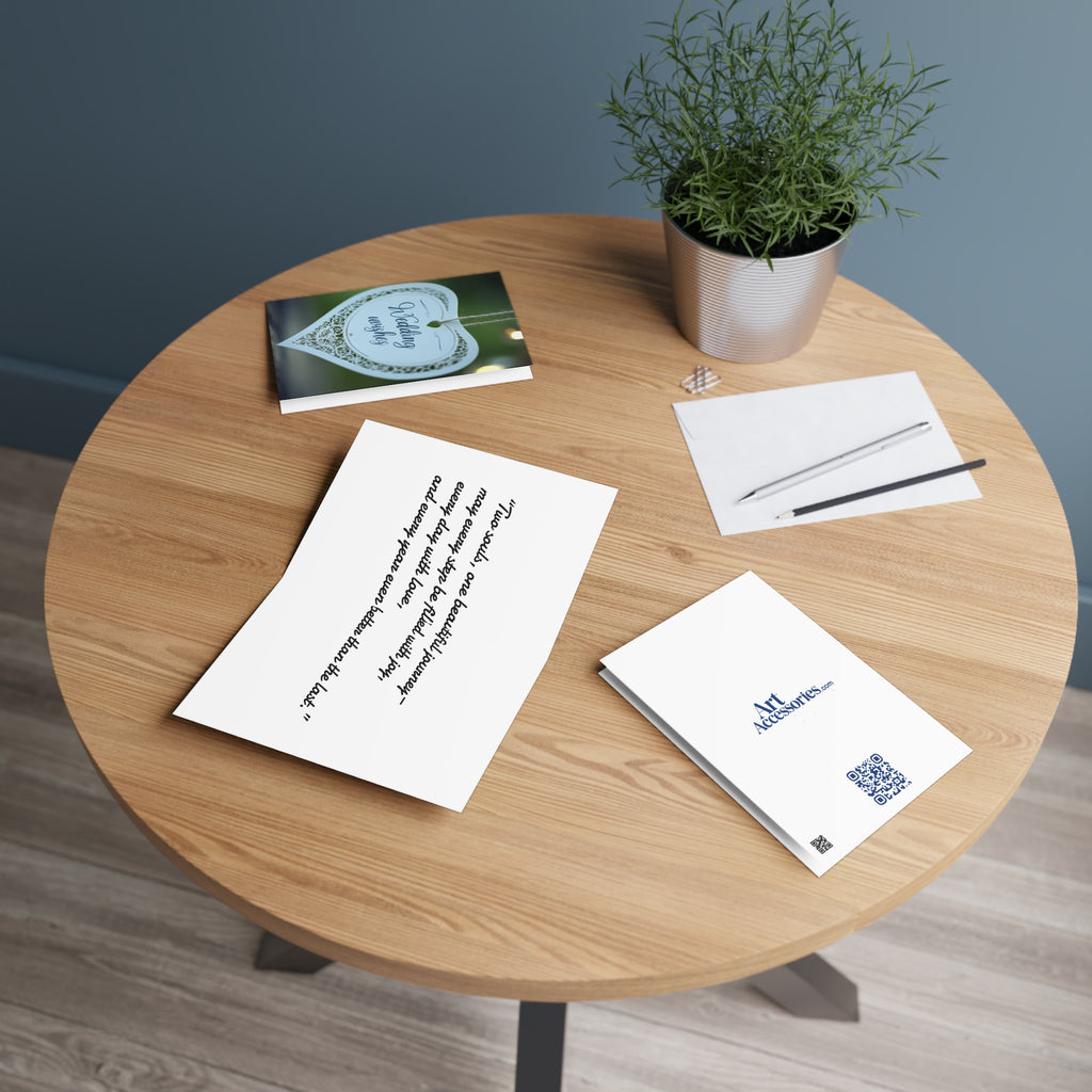 Wedding Wishes Greeting Card — Elegant Heart Lace Design