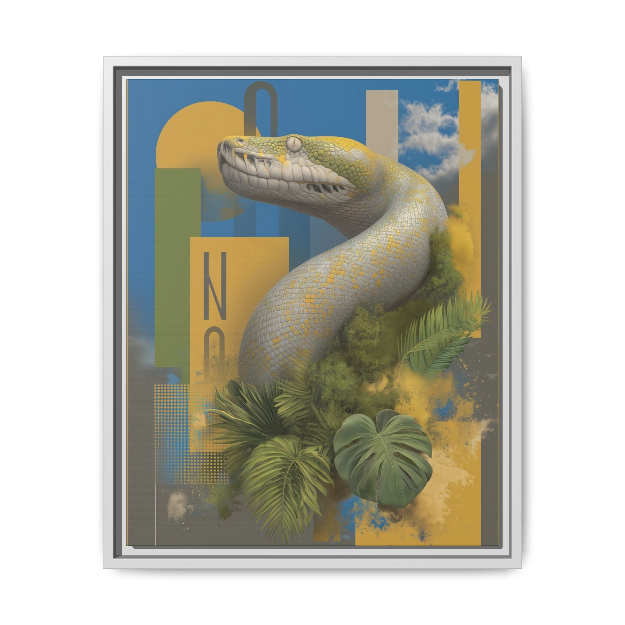 Serpent's Geometry: Tropical Anaconda Graphic Design, Modern Wildlife Illustration   |  Personalized & Custom Orders Available