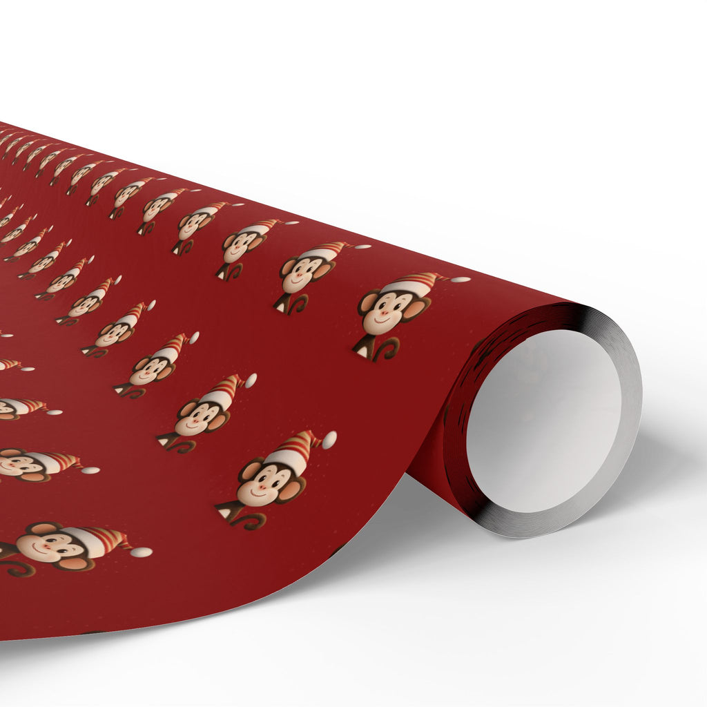 Festive Wrapping Paper - Cute Holiday Designs with Monkeys , Gift Wrapping, Christmas, Birthday, Baby Shower, Jungle Theme