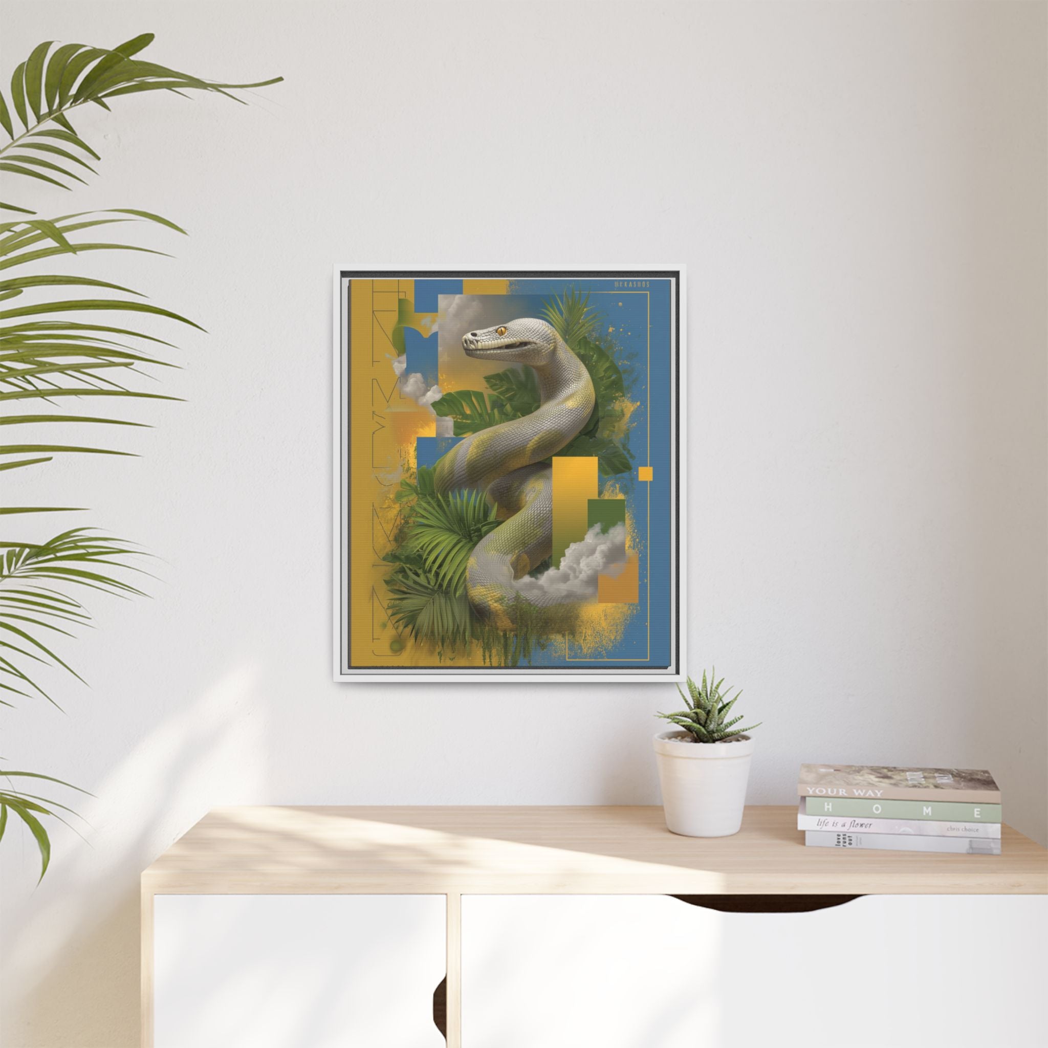 Serpent of Surreal Geometries: Tropical Hyperrealism, Digital Snake Illustration   |    Custom Orders Available