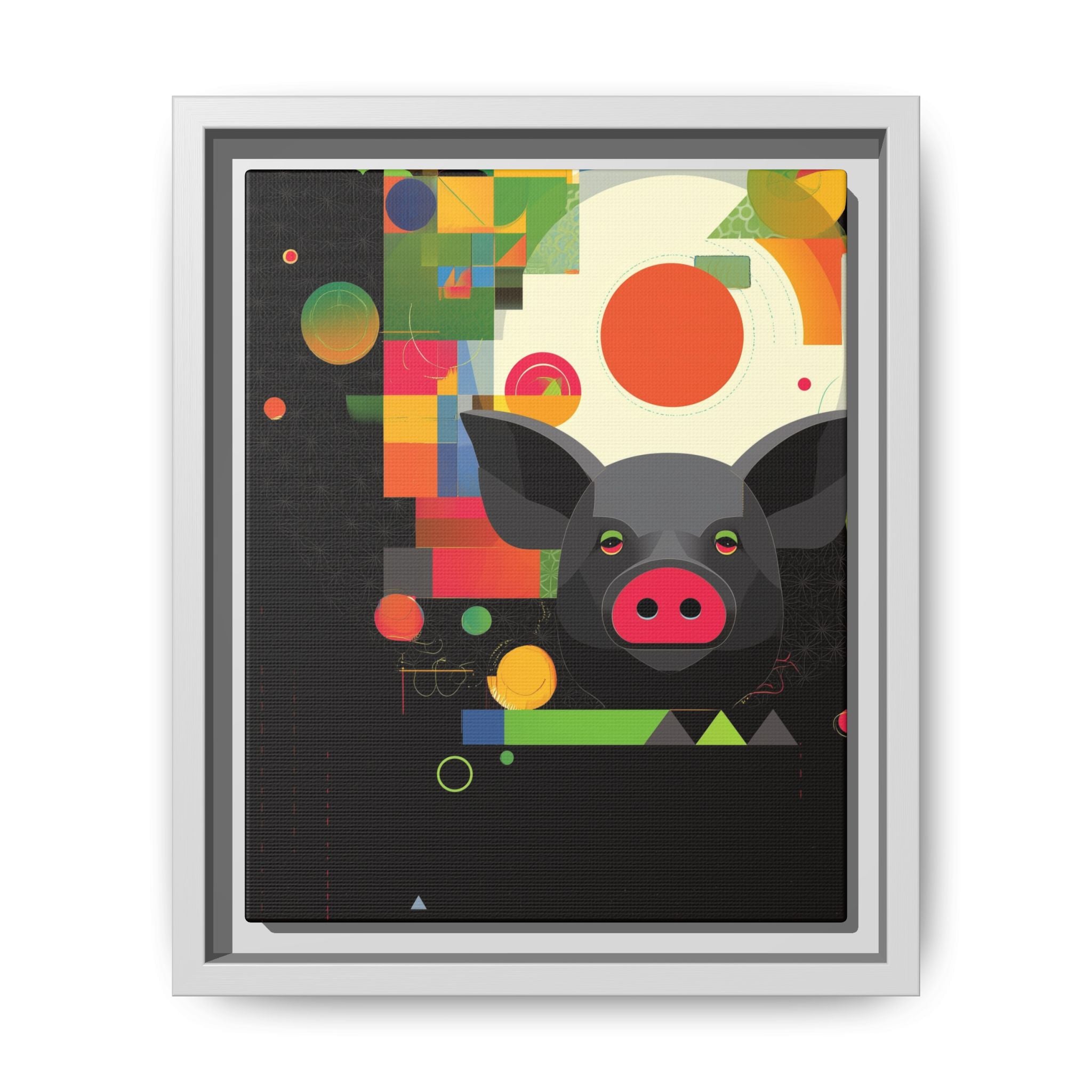 Prismatic Porcine: Geometric Digital Art, Cubist Pop Pig Portrait   |  Personalized & Custom Orders Available