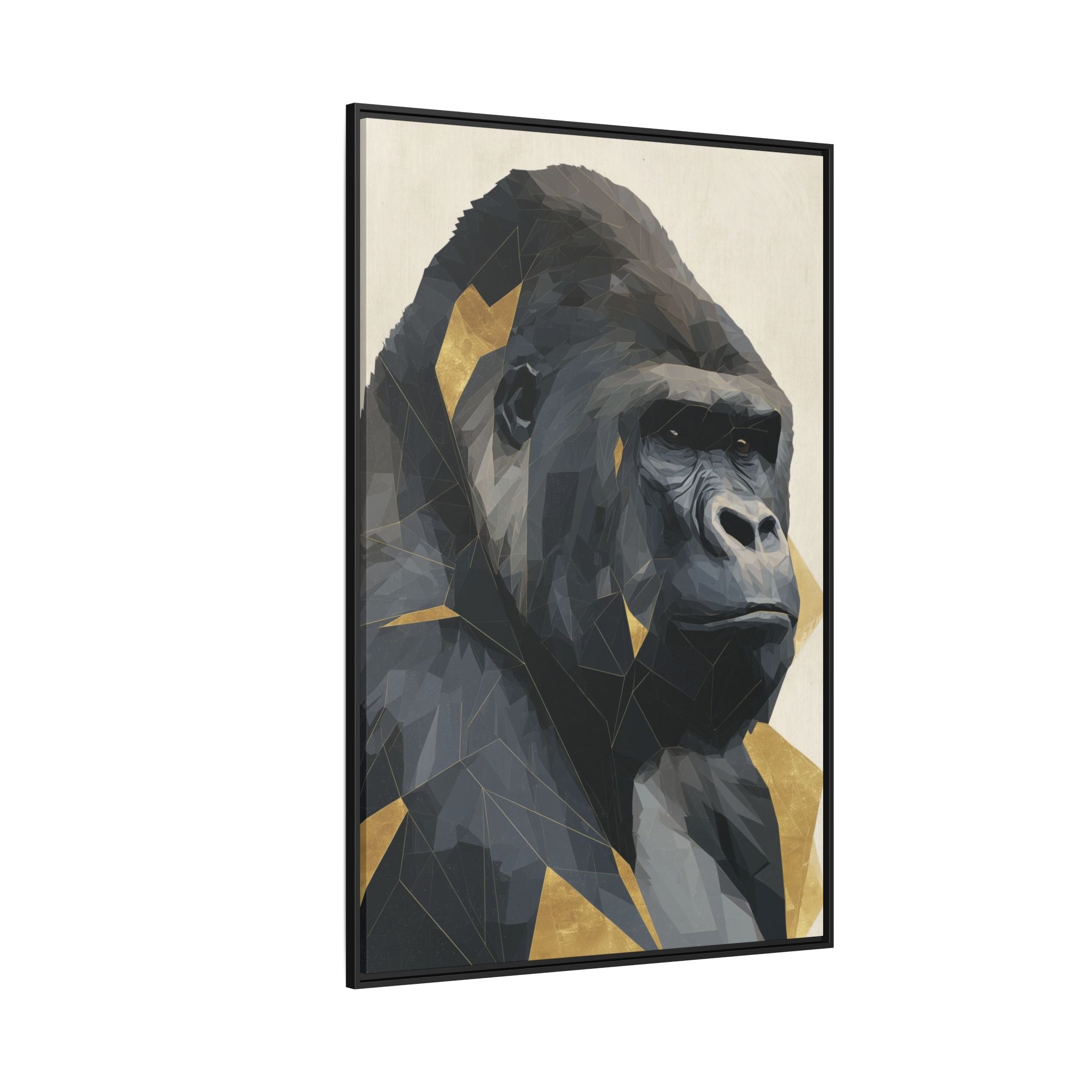 Primal Geometry: Polygonal Gorilla Portrait, Modern Metallic Wildlife Art   |  Personalized & Custom Orders Available