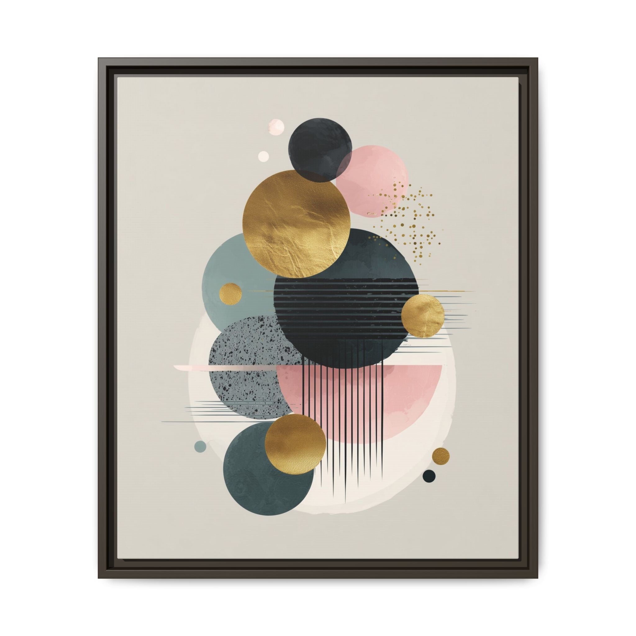 Geometric Harmony: Intersecting Circles, Mid-Century Modern Design, Abstract Metallic Composition   |   Custom Orders Accepted