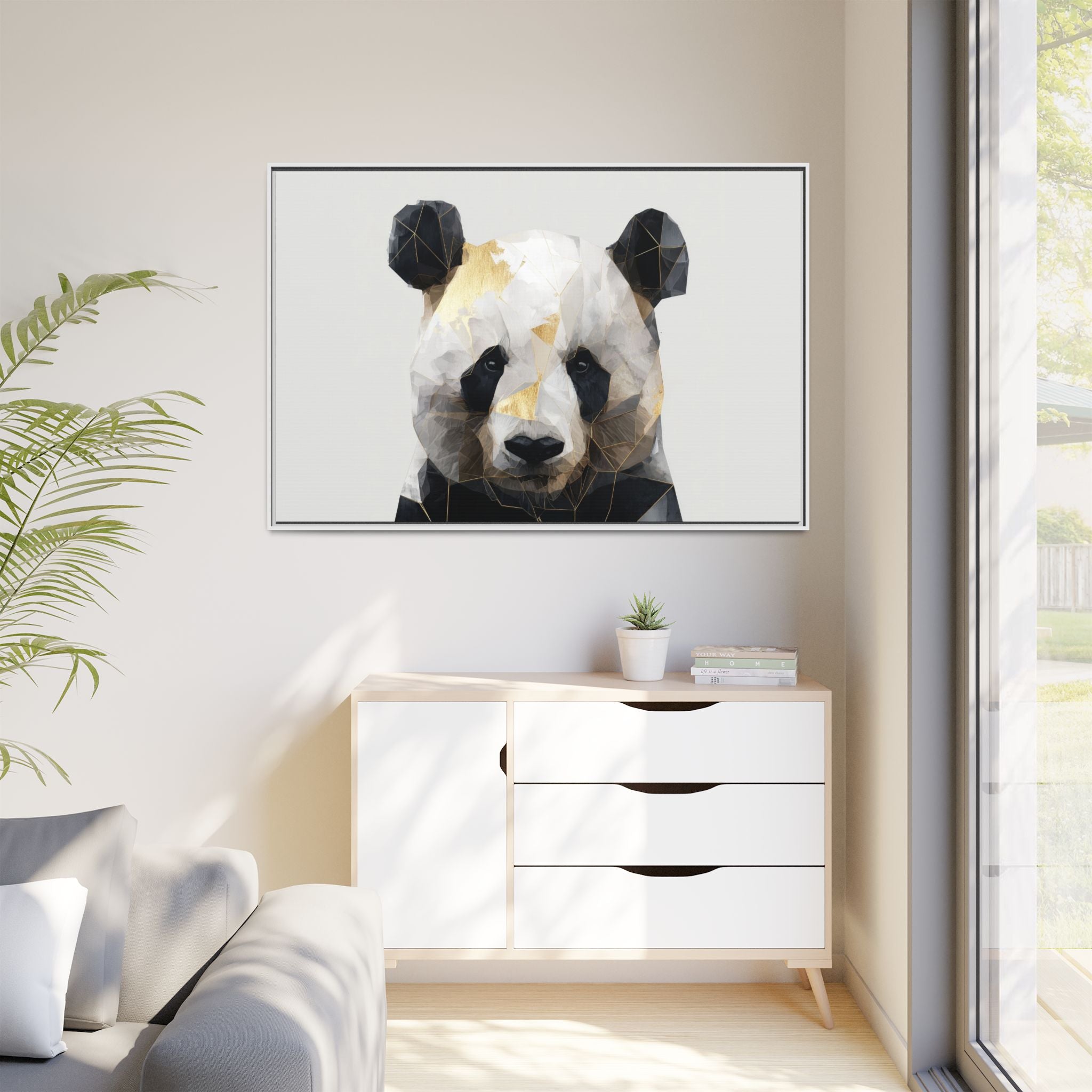 Fractal Panda: Geometric Digital Art, Low Poly Wildlife Portrait   |  Personalized & Custom Orders Available