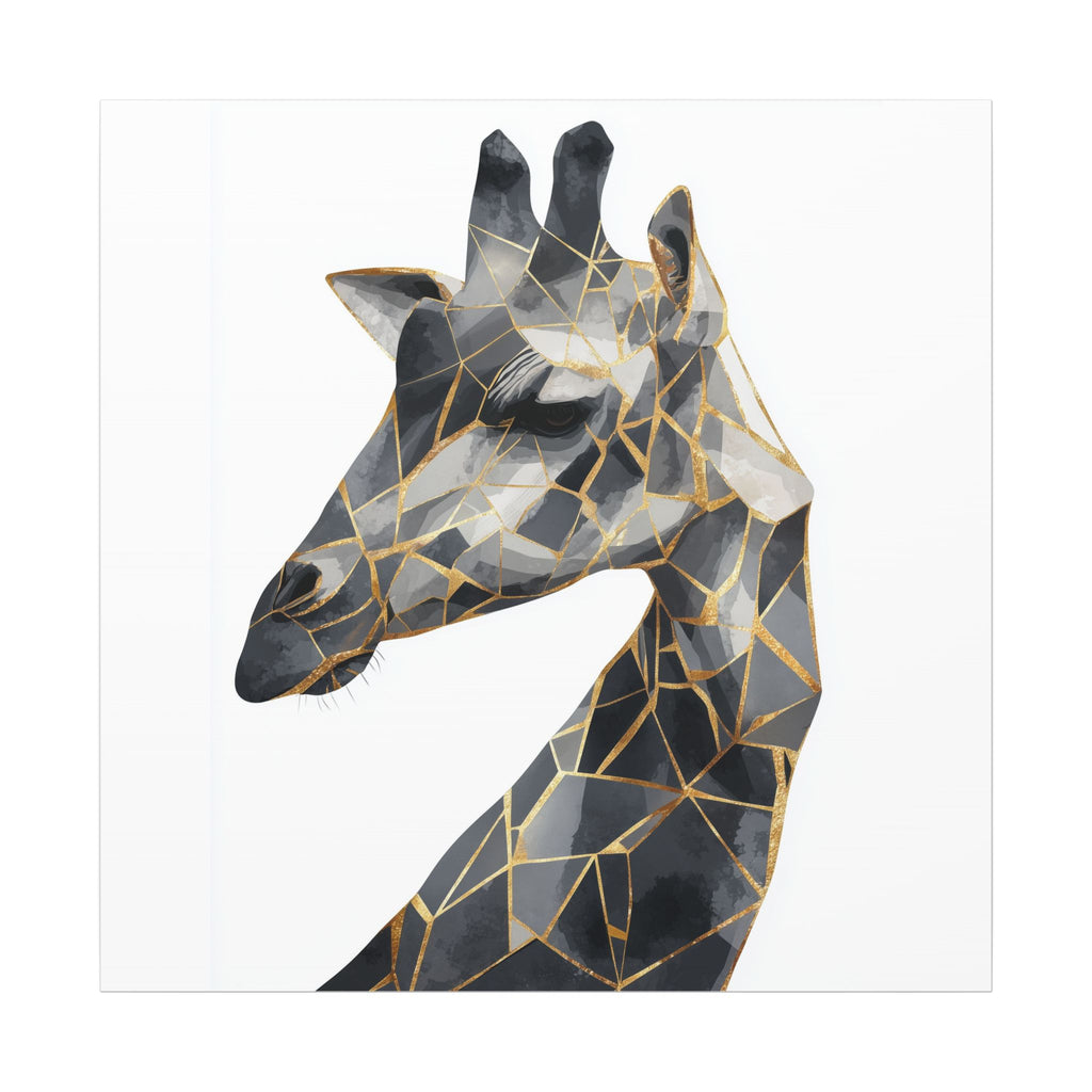 Geometric Giraffe: Modern Mosaic Art, Angular Wildlife Portrait, Monochromatic Polygon Design   |  Personalized & Custom Orders Available