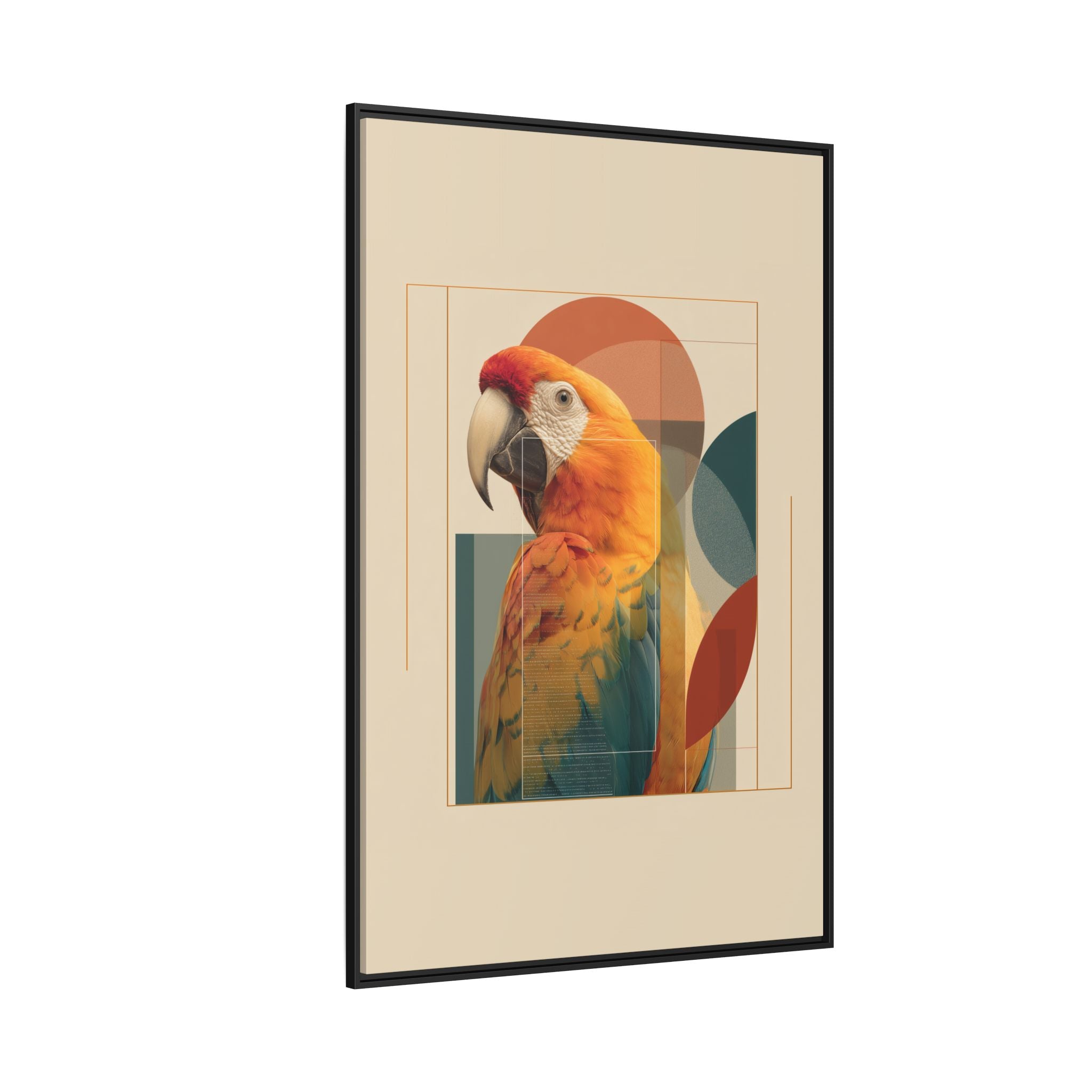 Macaw Geometry: Vibrant Avian Portrait, Modernist Graphic Design   |  Personalized & Custom Orders Available