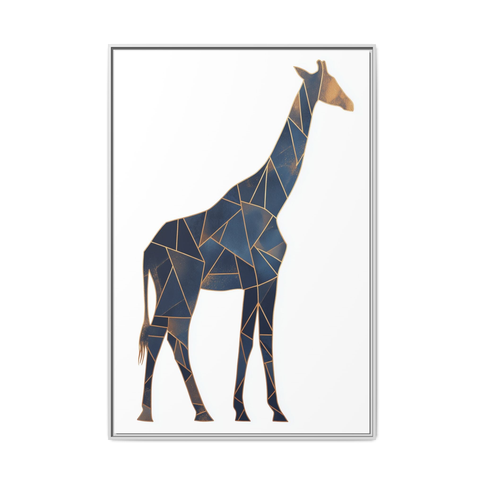 Fragmented Giraffe: Geometric Mosaic Art, Contemporary Blue Silhouette   |  Personalized & Custom Orders Available