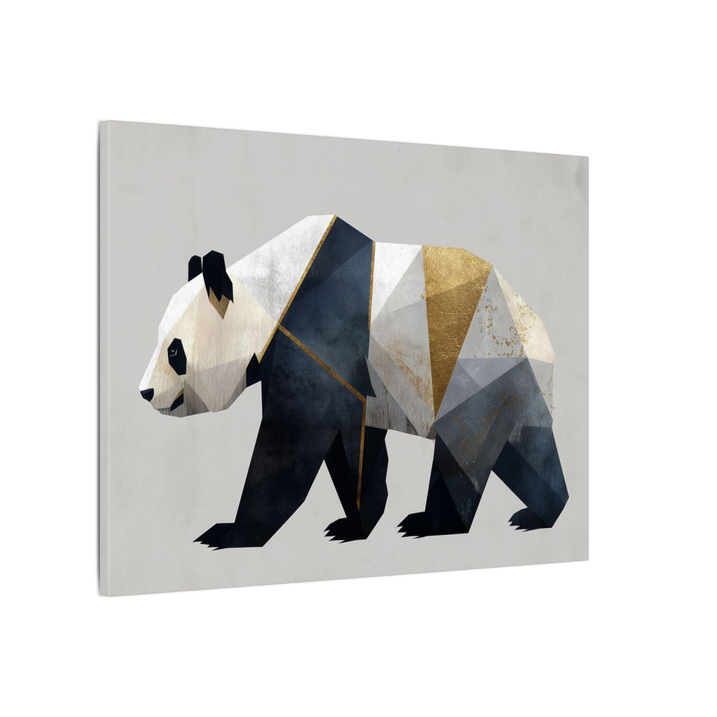 Geometric Panda Mosaic: Cubist Wildlife Art, Angular Polygon Design, Modern Metallic Illustration   |  Personalized & Custom Orders