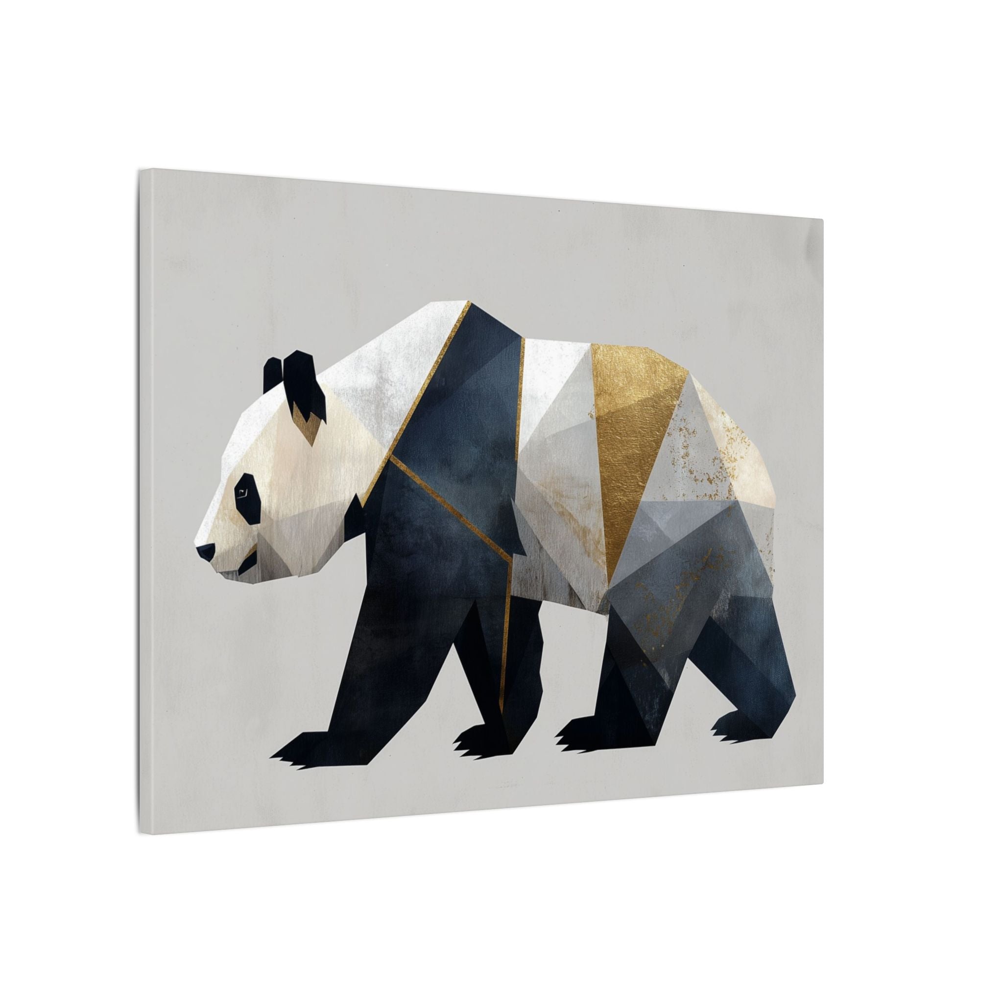 Geometric Panda Mosaic: Cubist Wildlife Art, Angular Polygon Design, Modern Metallic Illustration   |  Personalized & Custom Orders