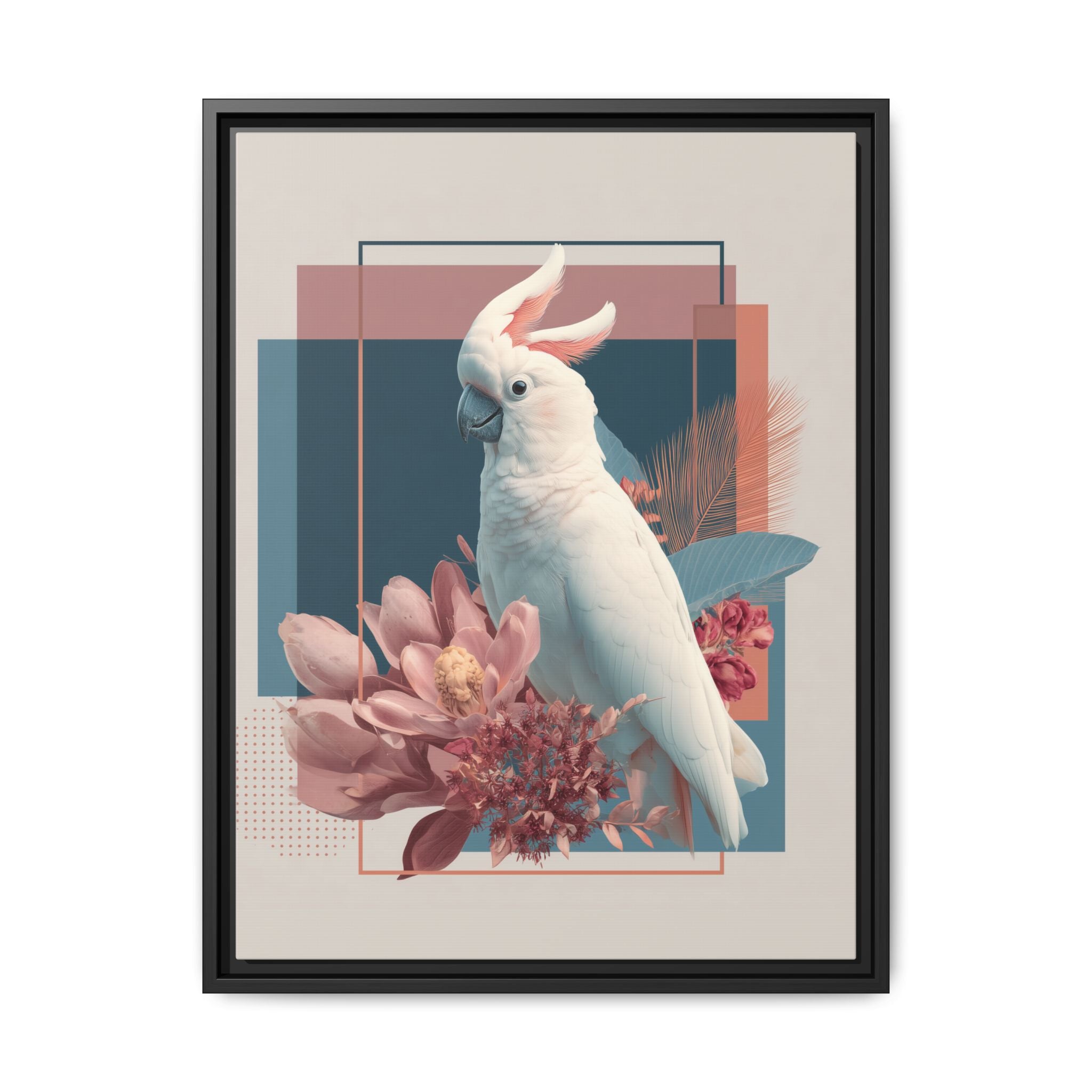 Ethereal Cockatoo: Geometric Wildlife Art, Digital Nature Portrait   |    Custom Orders Available