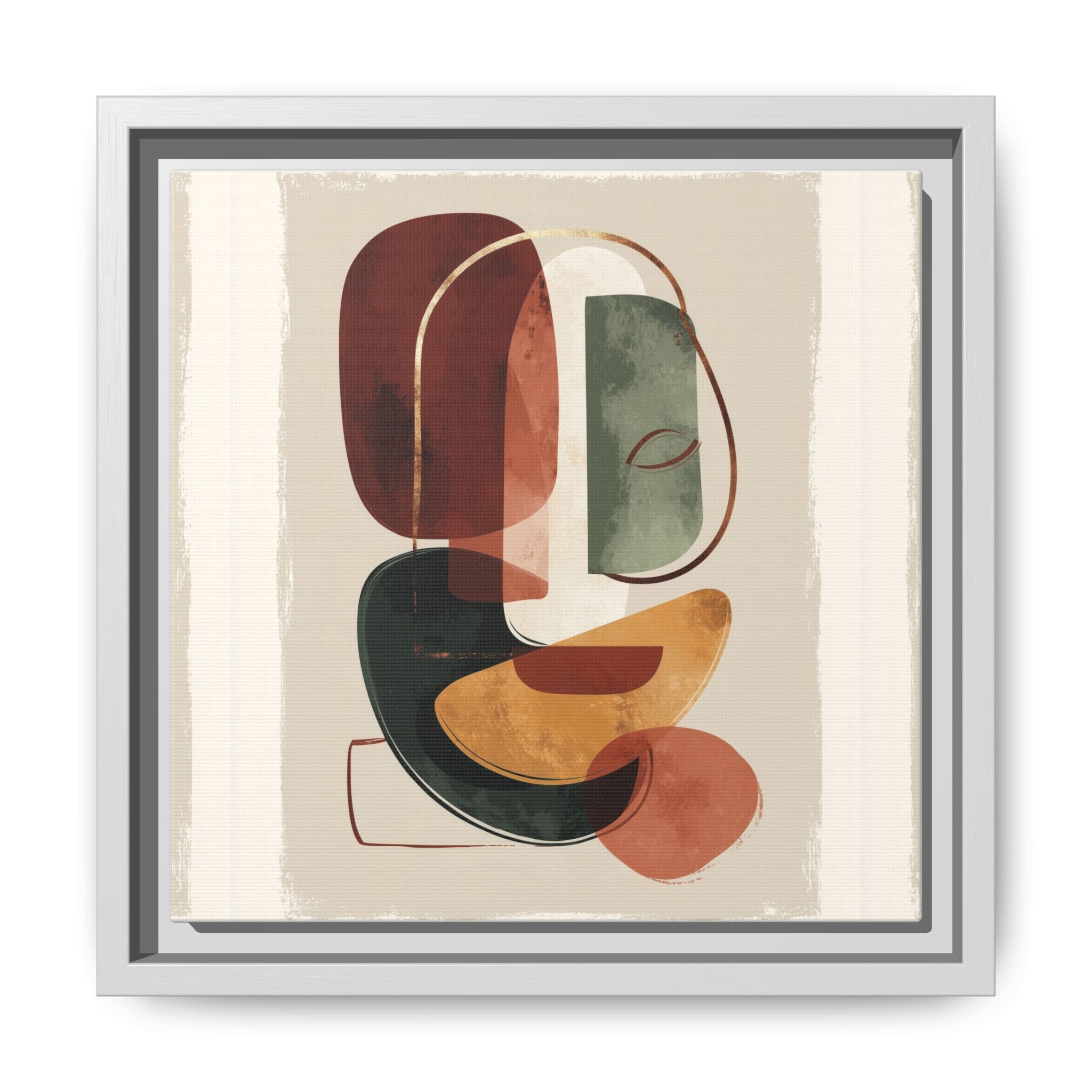 Layered Geometries: Mid-Century Modern Composition, Organic Abstract Design, Translucent Intersecting Shapes   |   Custom Orders Accepted