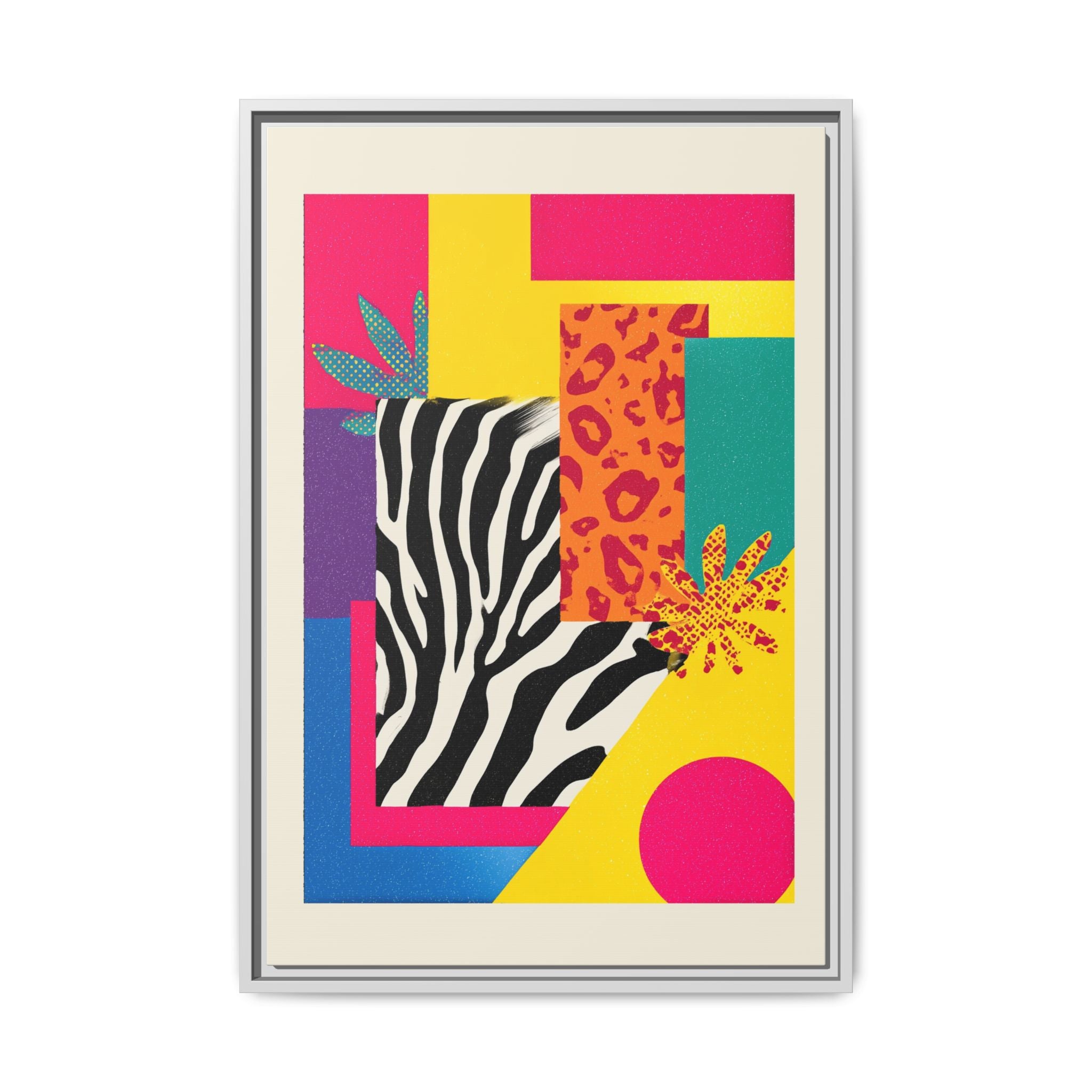 Zebra Stripes & Leopard Spots: 80s Pop Art Design, Memphis Style Graphic, Geometric Color Block Pattern   |   Custom Orders Accepted
