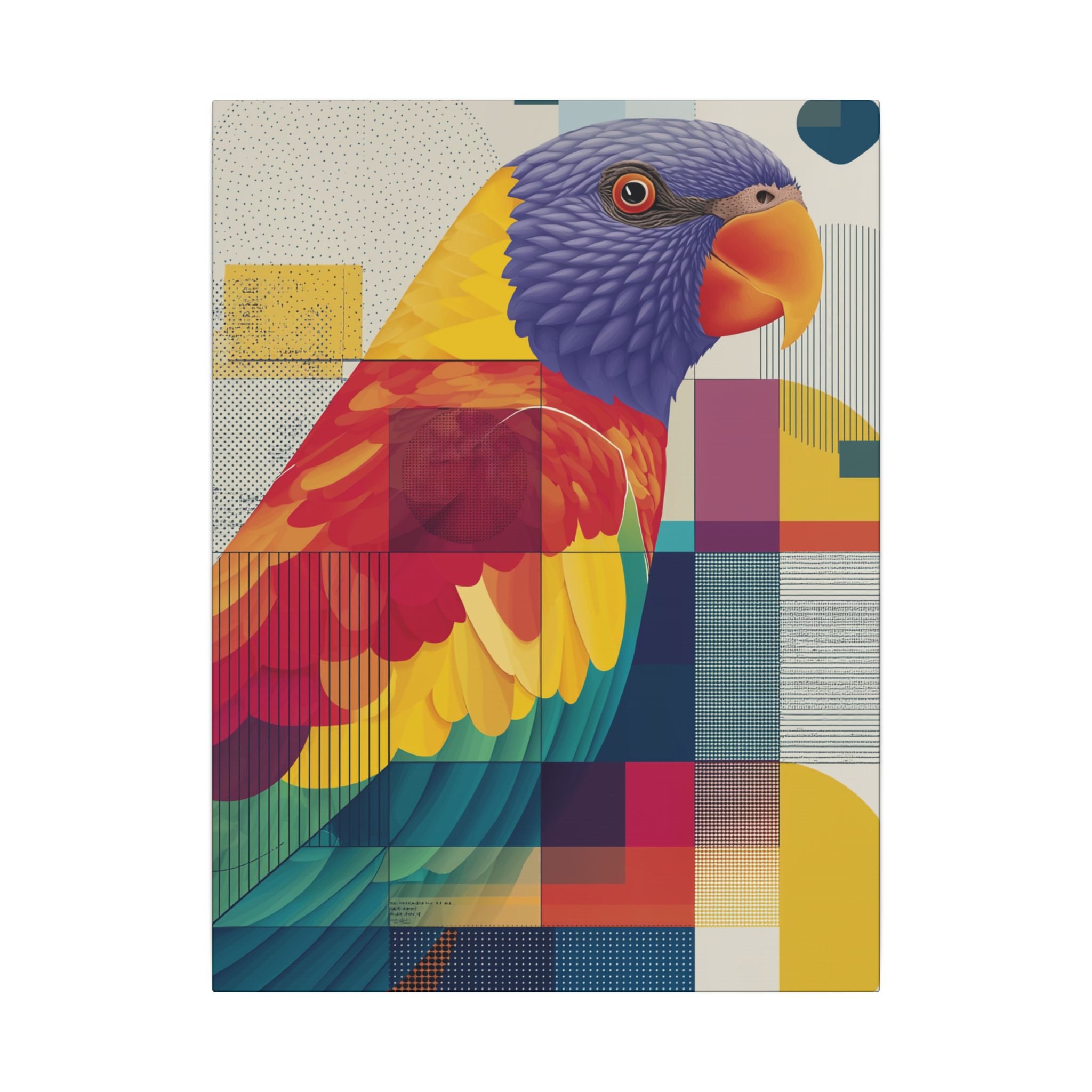 Prismatic Parrot: Geometric Abstract Art, Modern Colorful Bird Print   |    Custom Orders Available