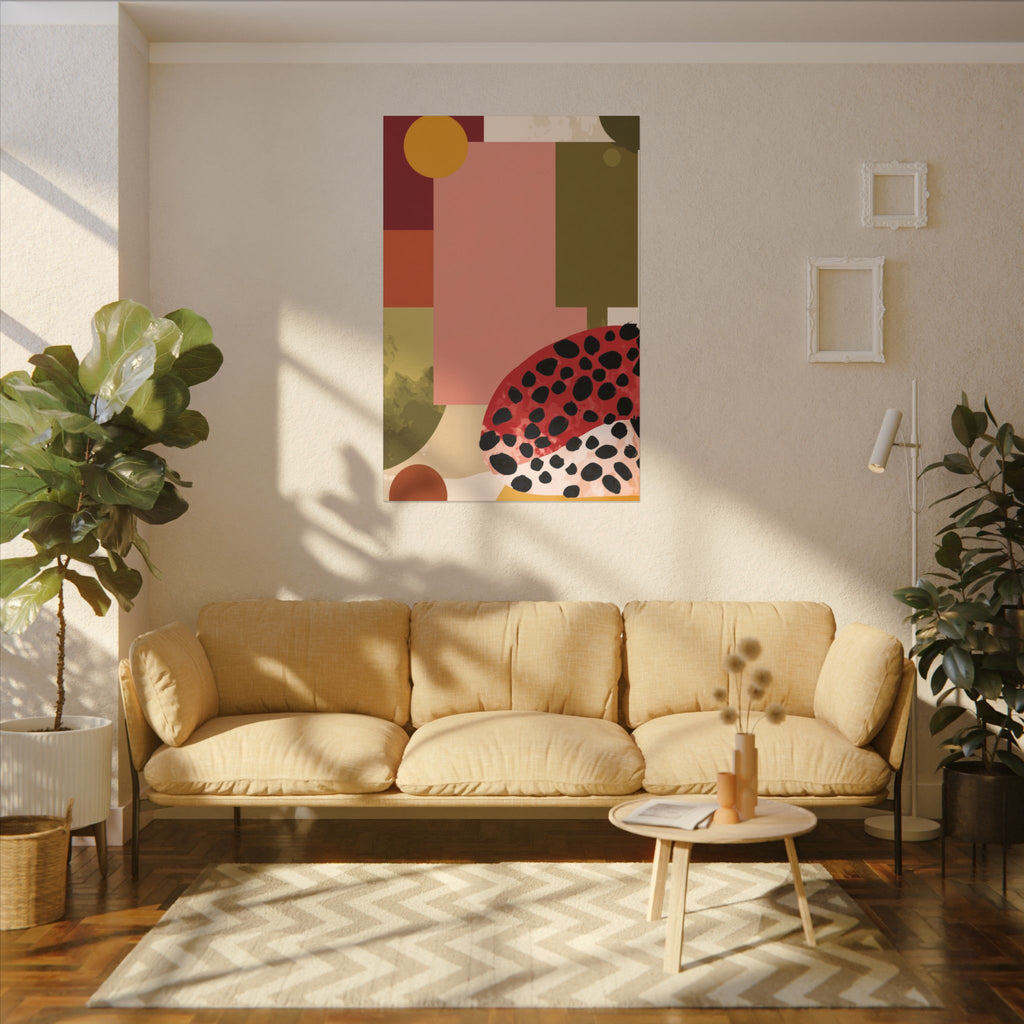 Geometric Harmony: Rectangles in Motion, Mid-Century Modern Composition, Abstract Earth Tone Precision   |   Custom Orders Accepted
