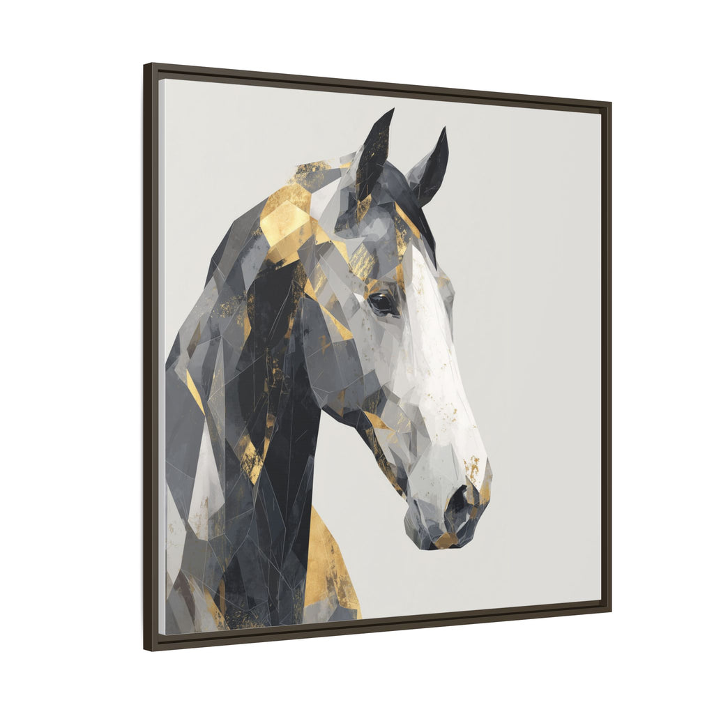 Geometric Stallion: Cubist Equine Art, Modern Metallic Polygonal Design   |  Personalized & Custom Orders Available