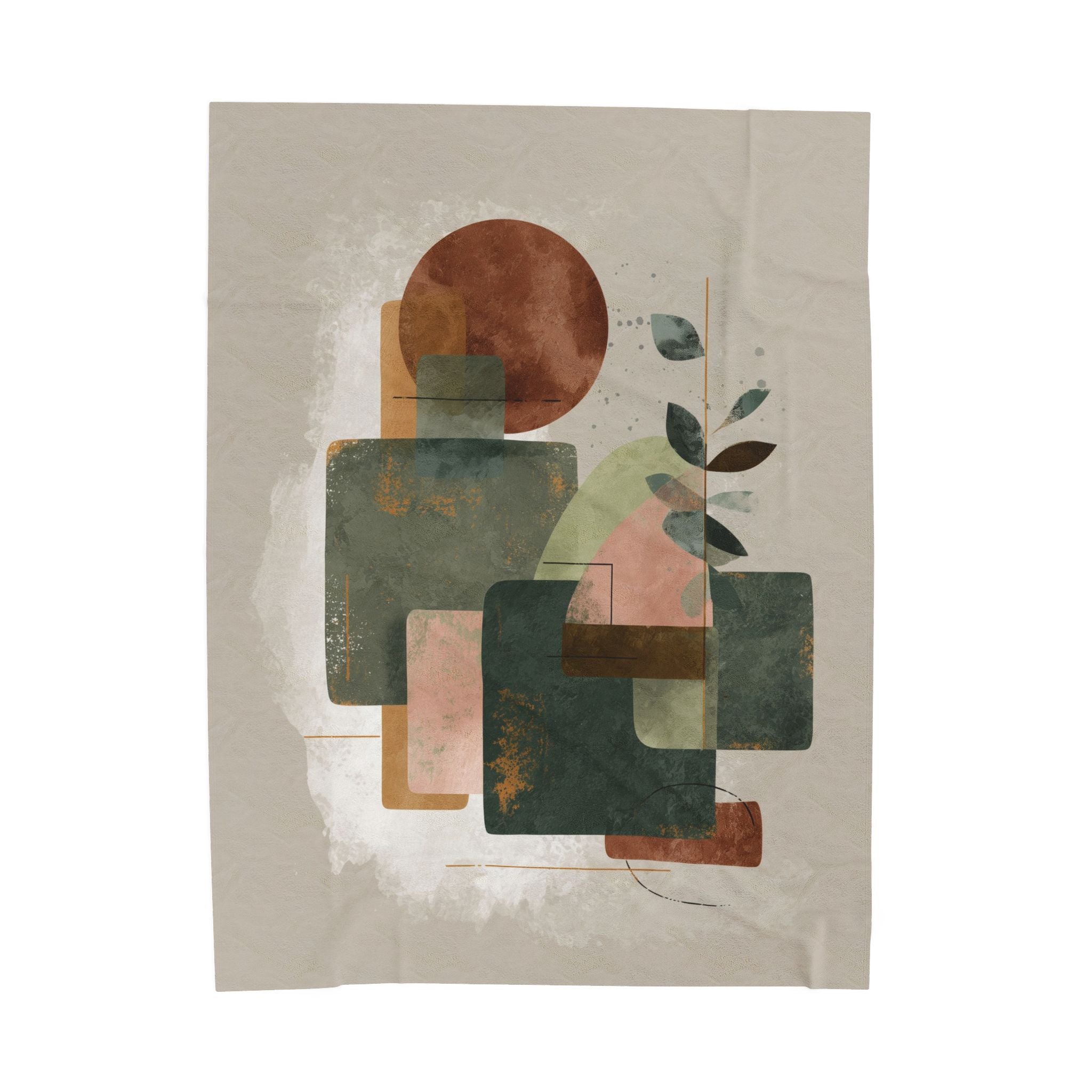 Geometric Horizons: Earthy Abstract Composition, Minimalist Watercolor Design   |    Custom Orders Available