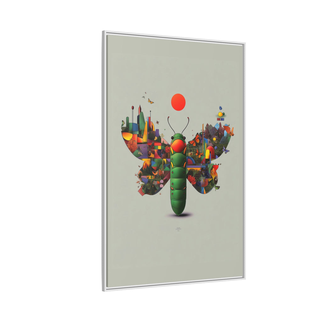 Geometric Chrysalis Framed Print : Butterfly Transformation, Digital Abstract Landscape Metaphor   |  Personalized & Custom Orders