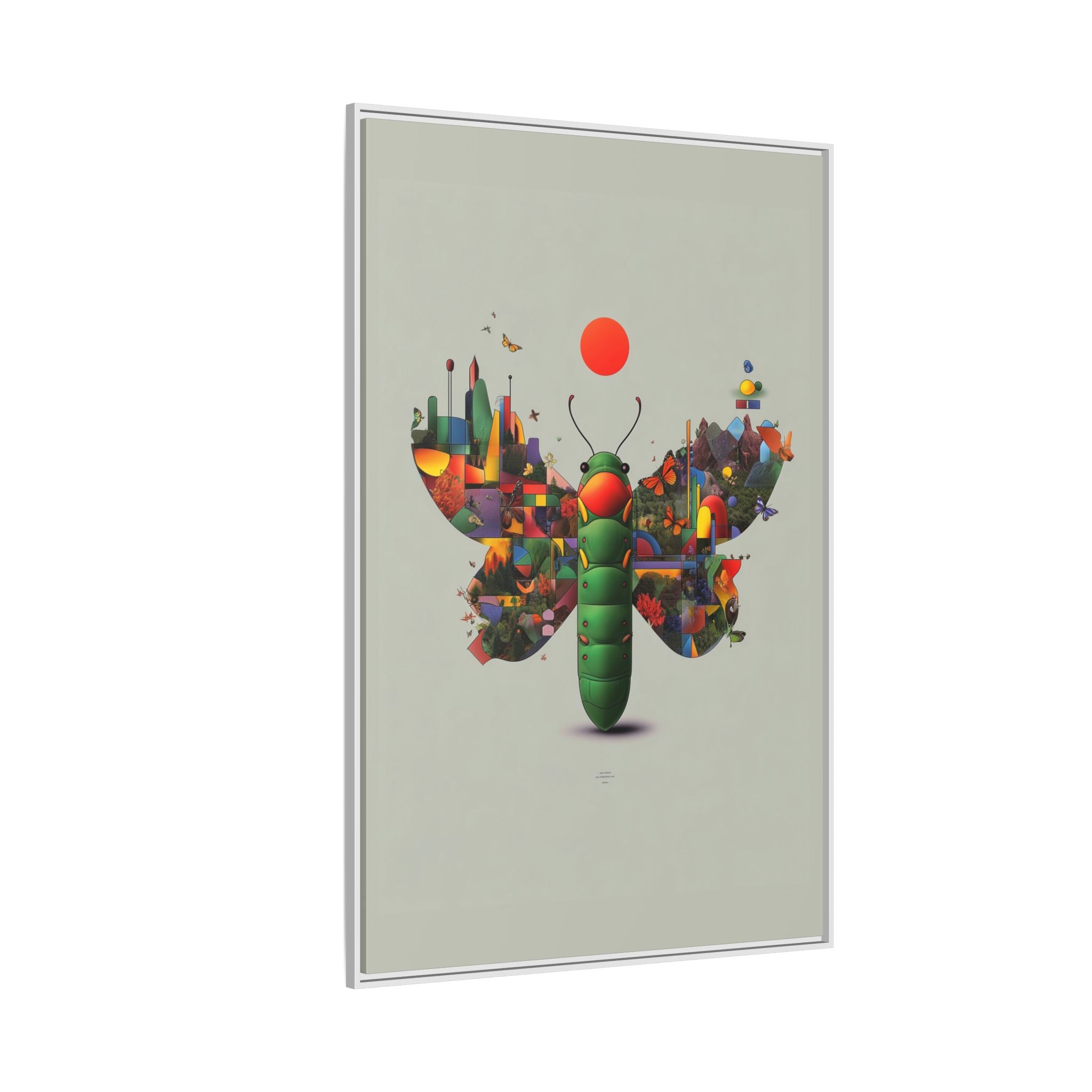 Geometric Chrysalis Framed Print : Butterfly Transformation, Digital Abstract Landscape Metaphor   |  Personalized & Custom Orders