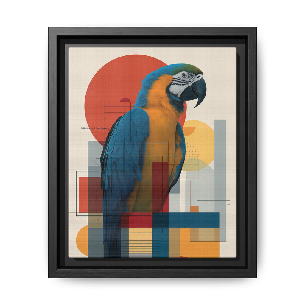 Macaw in Geometric Harmony: Modern Avian Portrait, Architectural Abstract Composition   |    Custom Orders Available