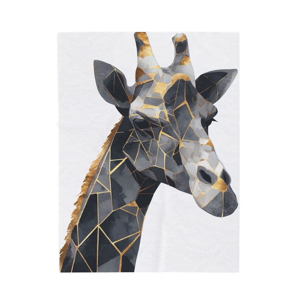 Geometric Giraffe Doona Cover: Modern Mosaic, Angular Metallic Design, Contemporary Animal Art   |  Personalized & Custom Orders Available