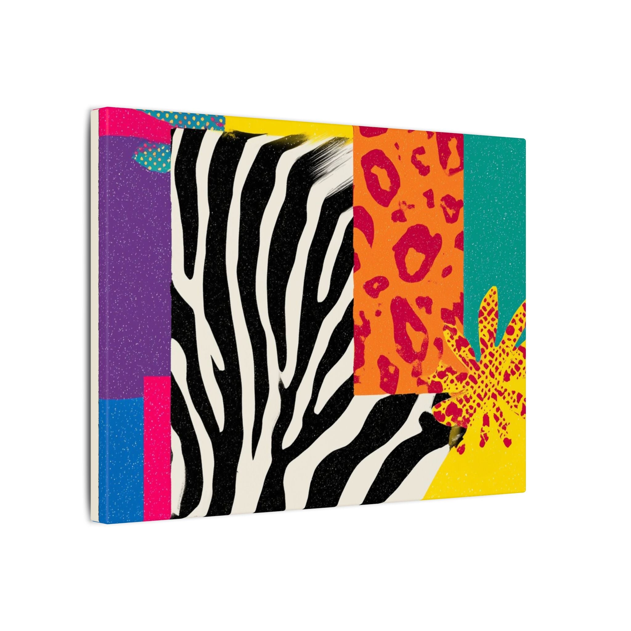 Pop Geometry: Zebra Leopard Fusion, Geometric Color Block, Modern Abstract Design   |   Custom Orders Accepted