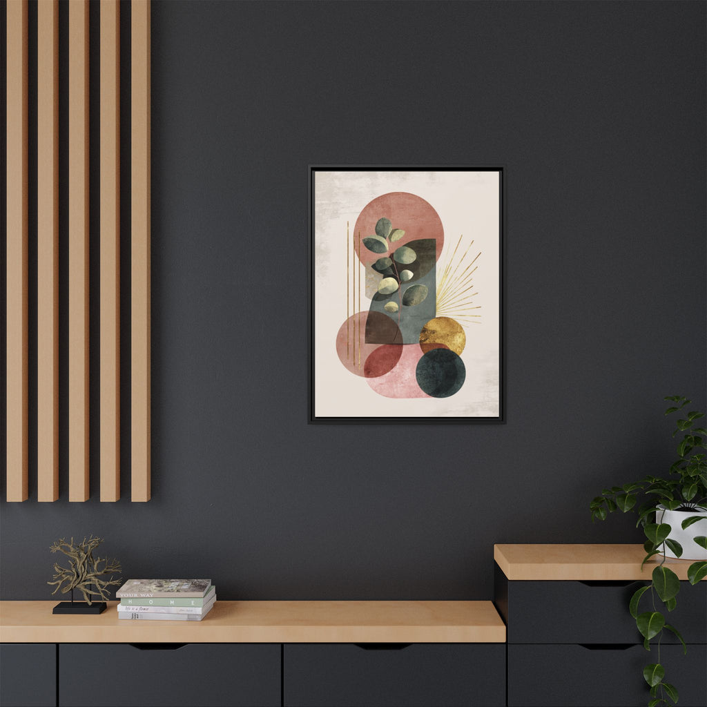 Botanical Geometric Symphony: Eucalyptus Harmony, Metallic Intersections, Modern Earth Tones   |   Custom Orders Accepted