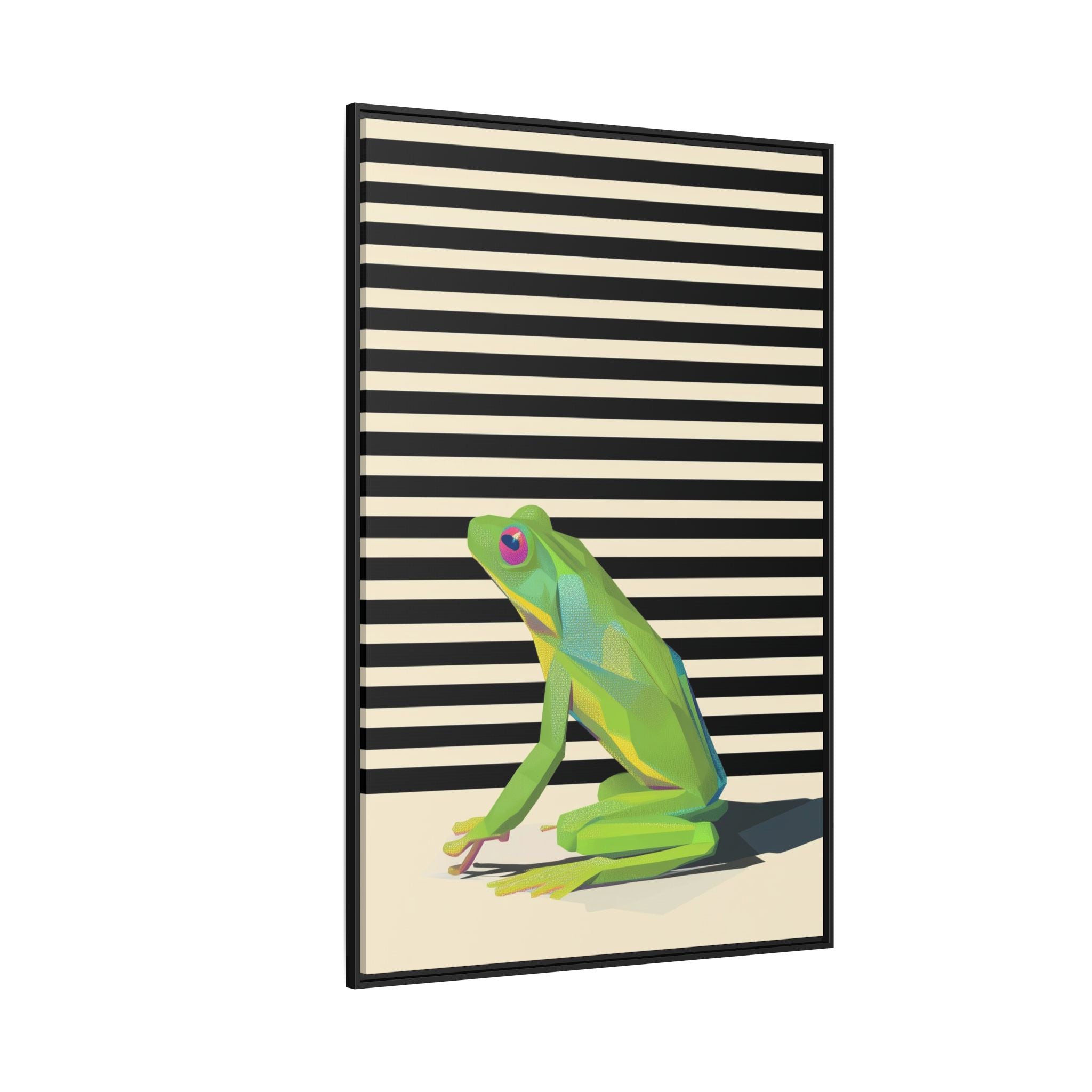 Stylized Frog Portrait Framed Print , Minimalist Pop Art Design   |  Personalized & Custom Orders Available