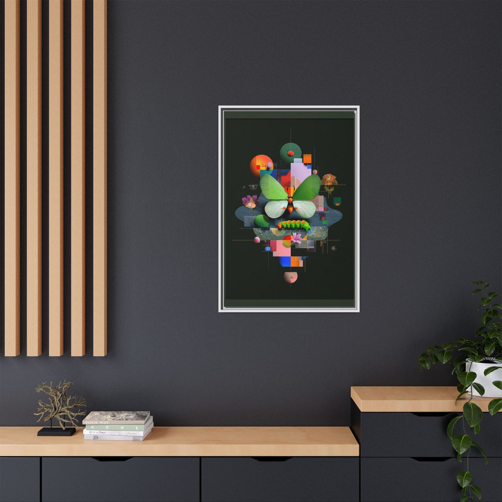 Metamorphosis Geometry Framed Print : Digital Nature Synthesis, Butterfly Abstraction   |  Personalized & Custom Orders Available