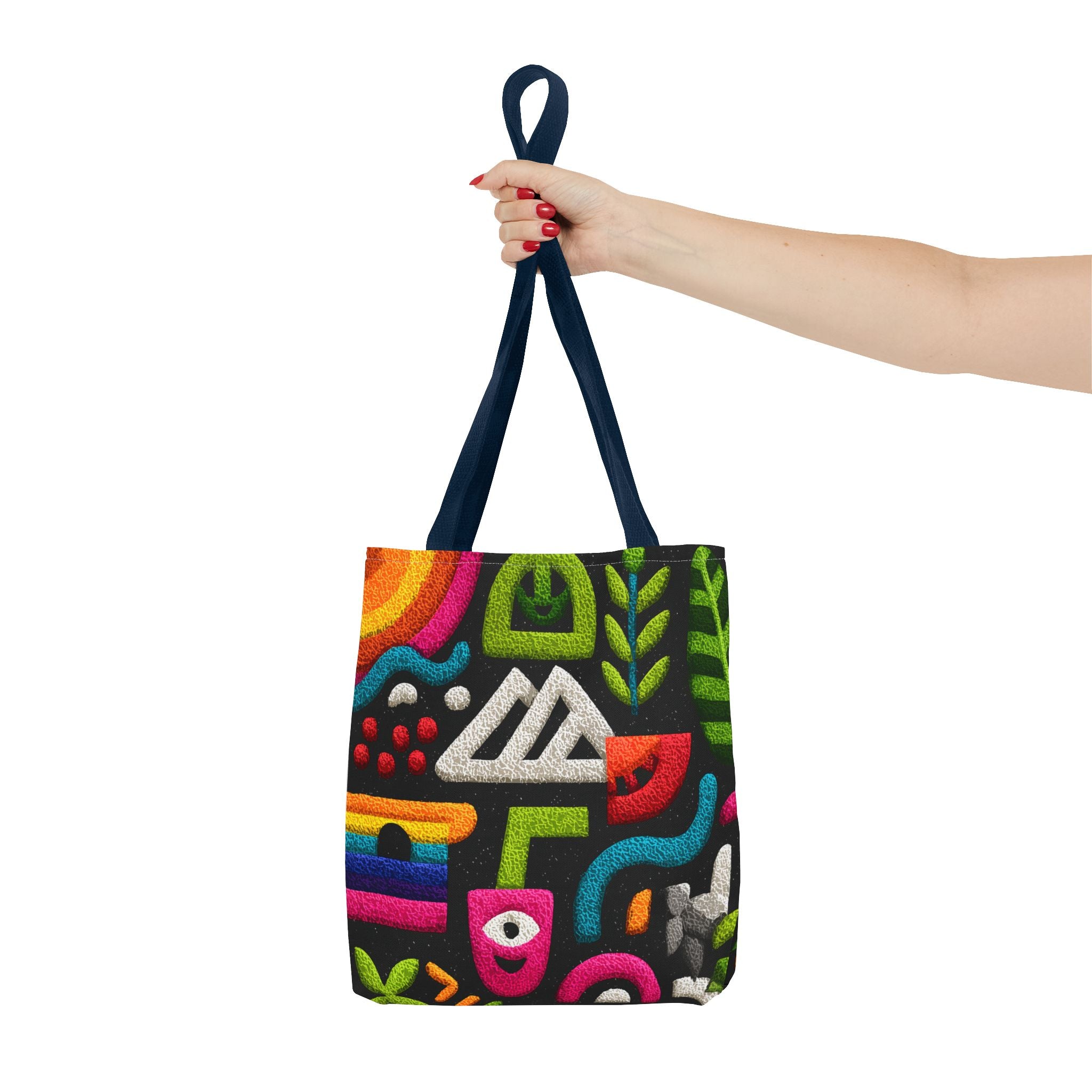 Colorful AOP Tote Bag, Vibrant Art Tote, Eco-Friendly Shopping Bag, Trendy Beach Bag, Unique Gift for Art Lovers