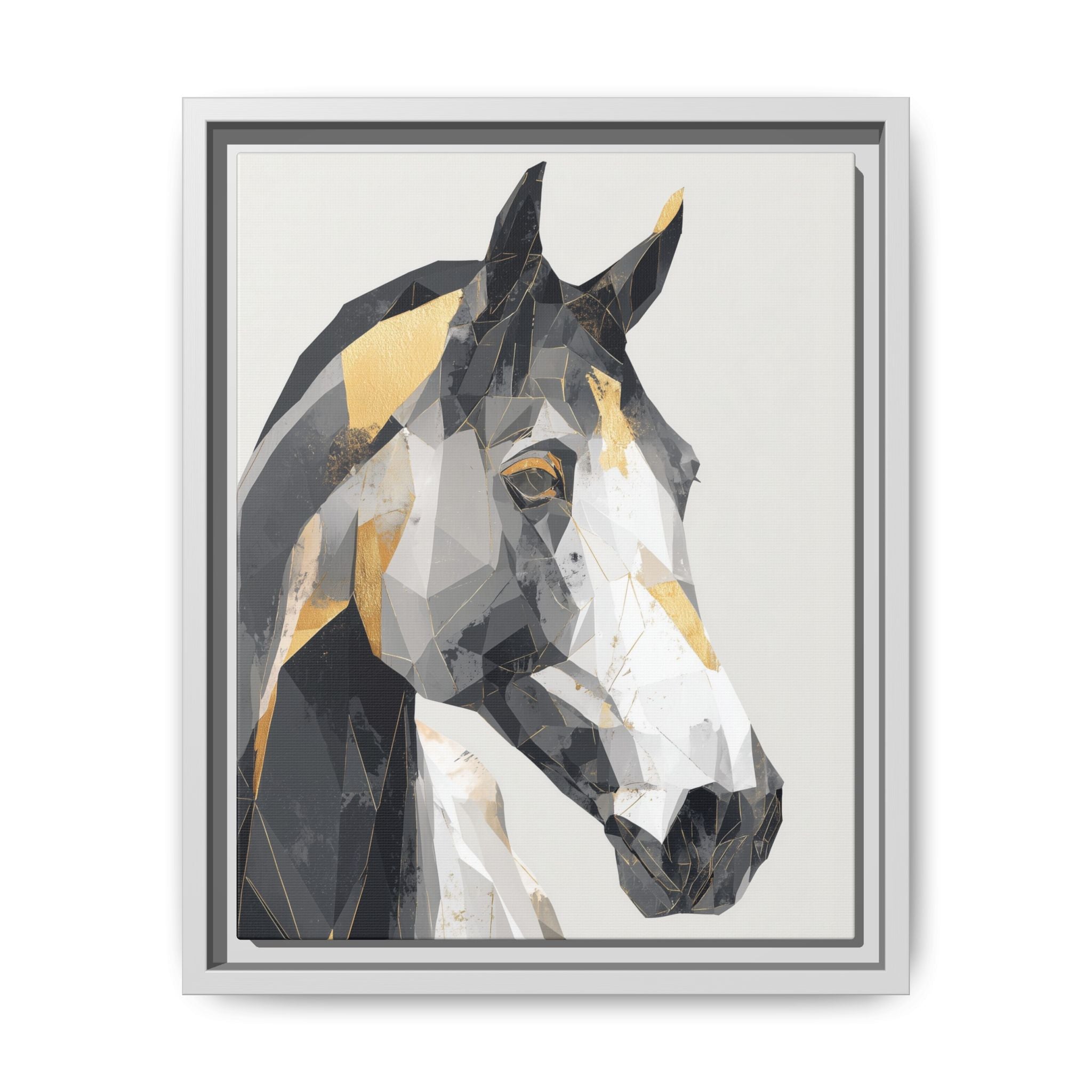Geometric Equine Framed Print : Polygonal Horse Portrait, Modern Abstract Geometric Art   |  Personalized & Custom Orders Available