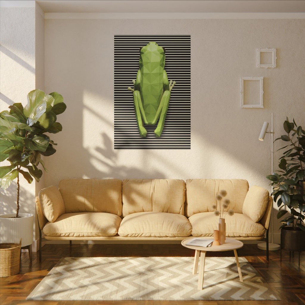 Geometric Frog: Low-Poly Design, Digital Art Amphibian   |    Custom Orders Available