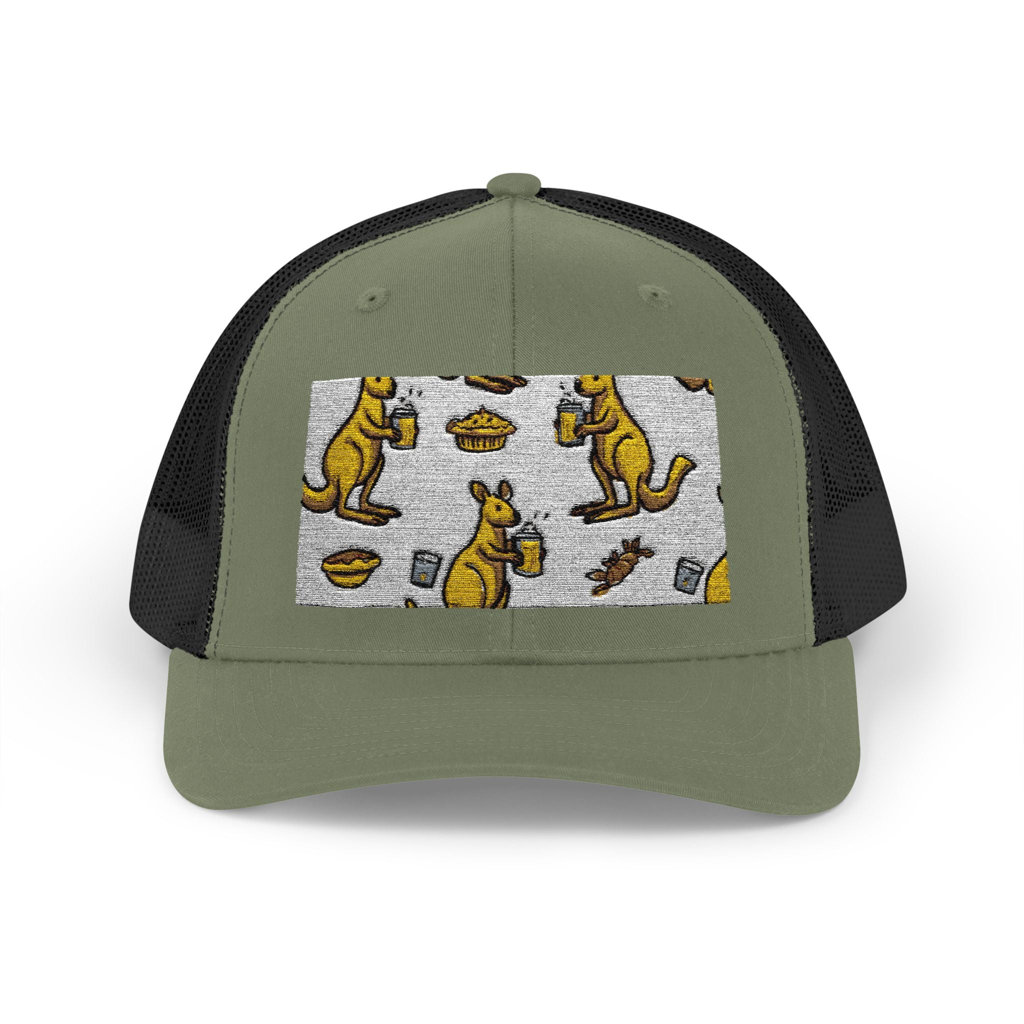 Kangaroo Pattern Snapback Cap, Fun Trucker Hat, Casual Summer Accessory, Gift for Animal Lovers, Unique Outdoor Wear