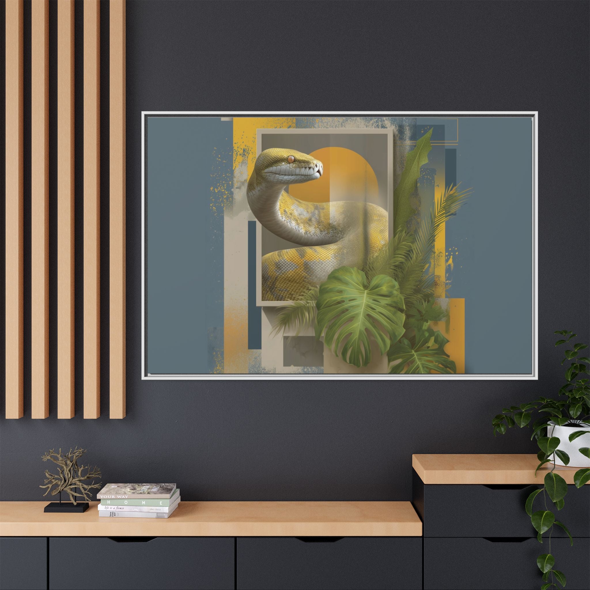 Serpent in Geometrics: Tropical Graphic Design, Modern Nature Illustration   |    Custom Orders Available