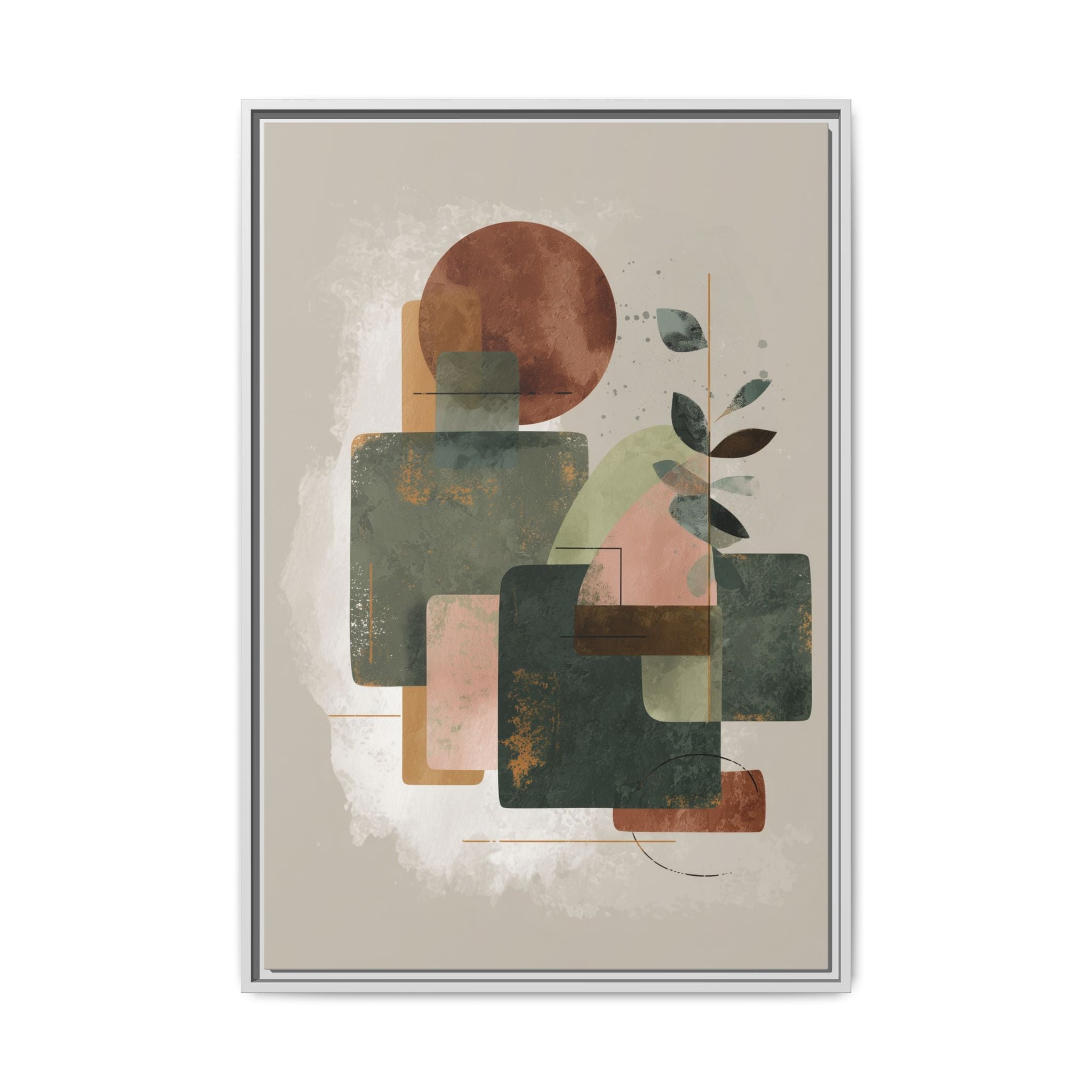 Geometric Harmony: Abstract Watercolor Composition, Mid-Century Modern Design, Organic Shapes   |   Custom Orders Accepted